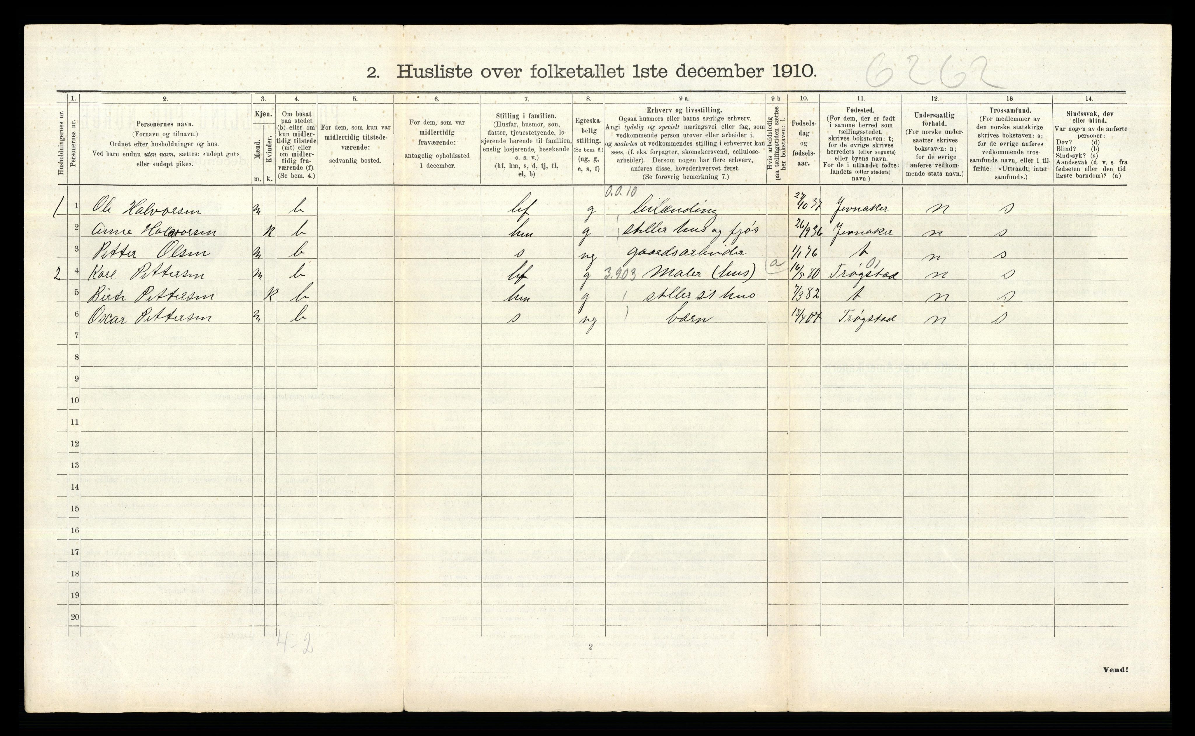 RA, 1910 census for Aker, 1910, p. 2692