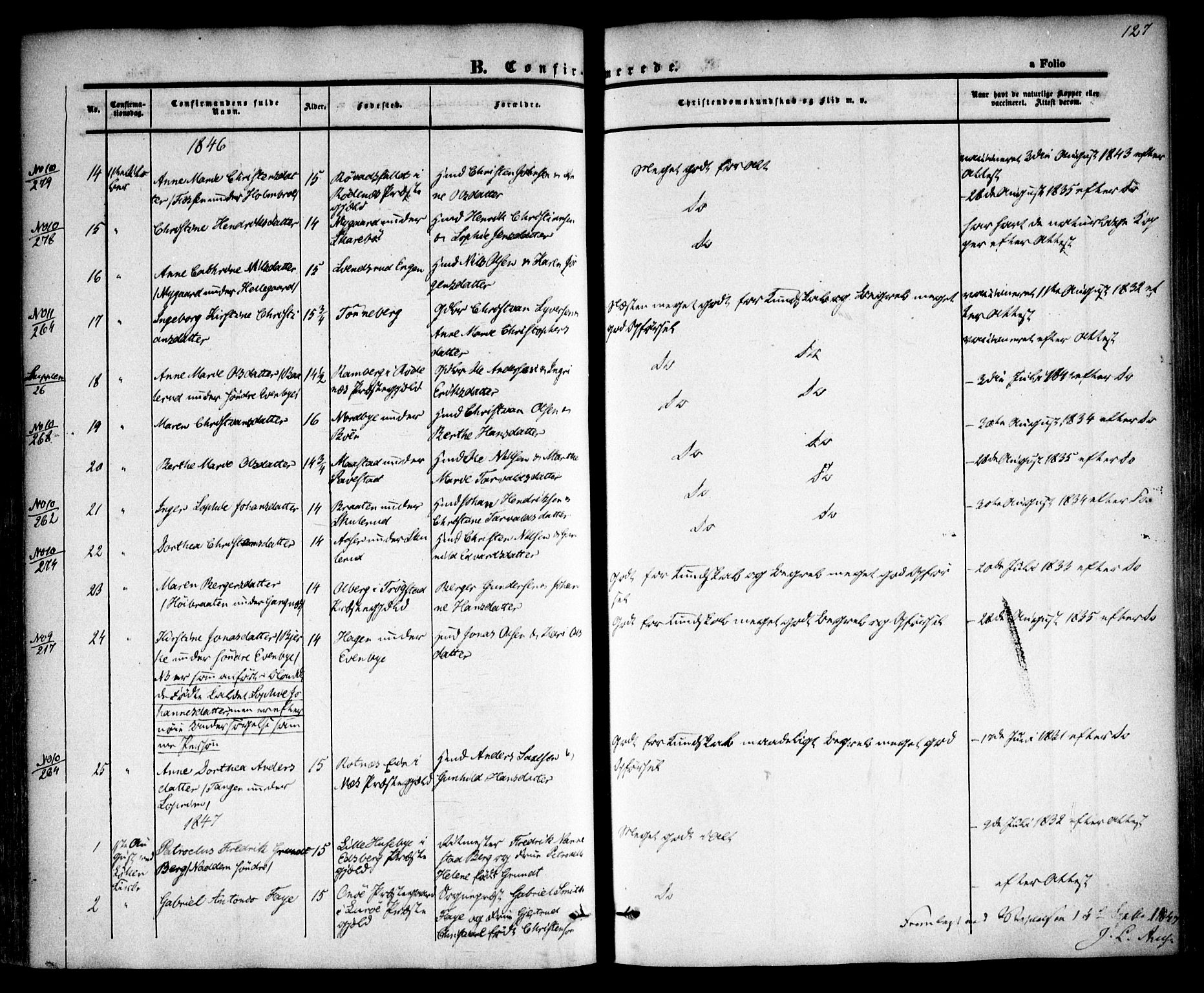 Høland prestekontor Kirkebøker, AV/SAO-A-10346a/F/Fa/L0009: Parish register (official) no. I 9, 1846-1853, p. 127