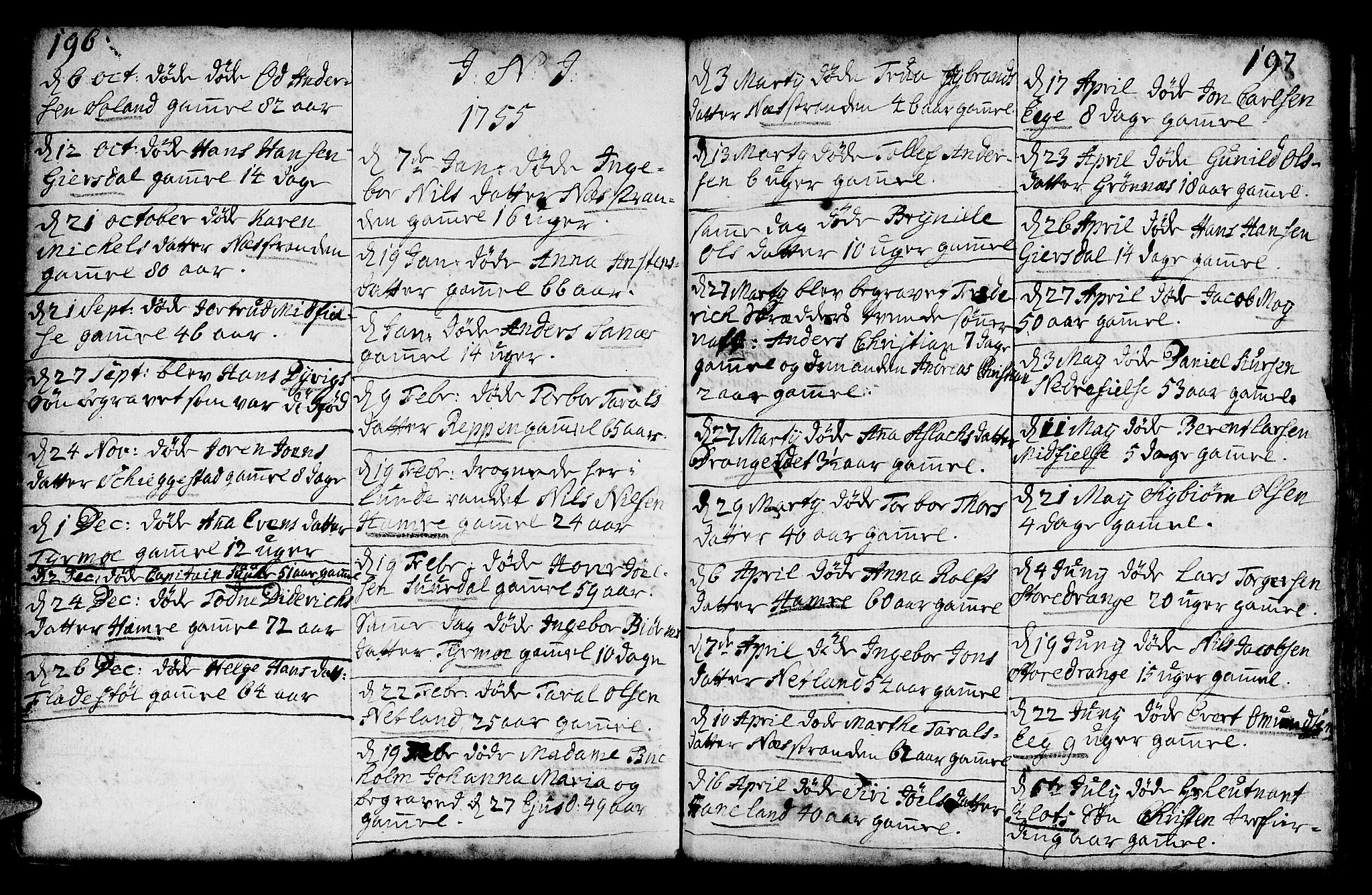 Lund sokneprestkontor, AV/SAST-A-101809/S06/L0002: Parish register (official) no. A 2, 1738-1760, p. 196-197