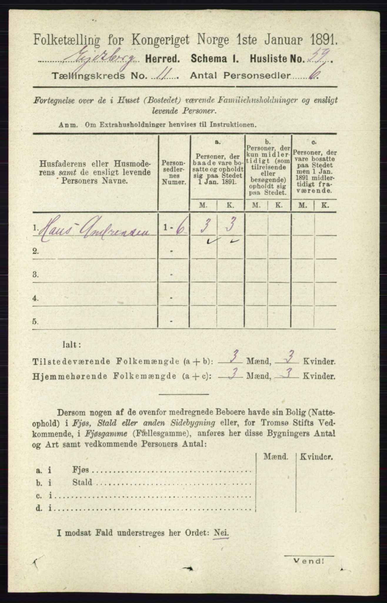 RA, 1891 census for 0125 Eidsberg, 1891, p. 6359