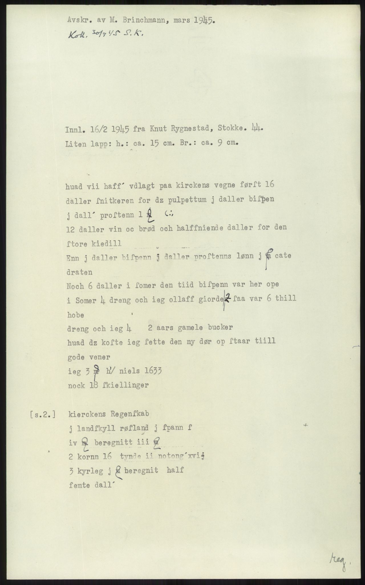 Samlinger til kildeutgivelse, Diplomavskriftsamlingen, AV/RA-EA-4053/H/Ha, p. 1583