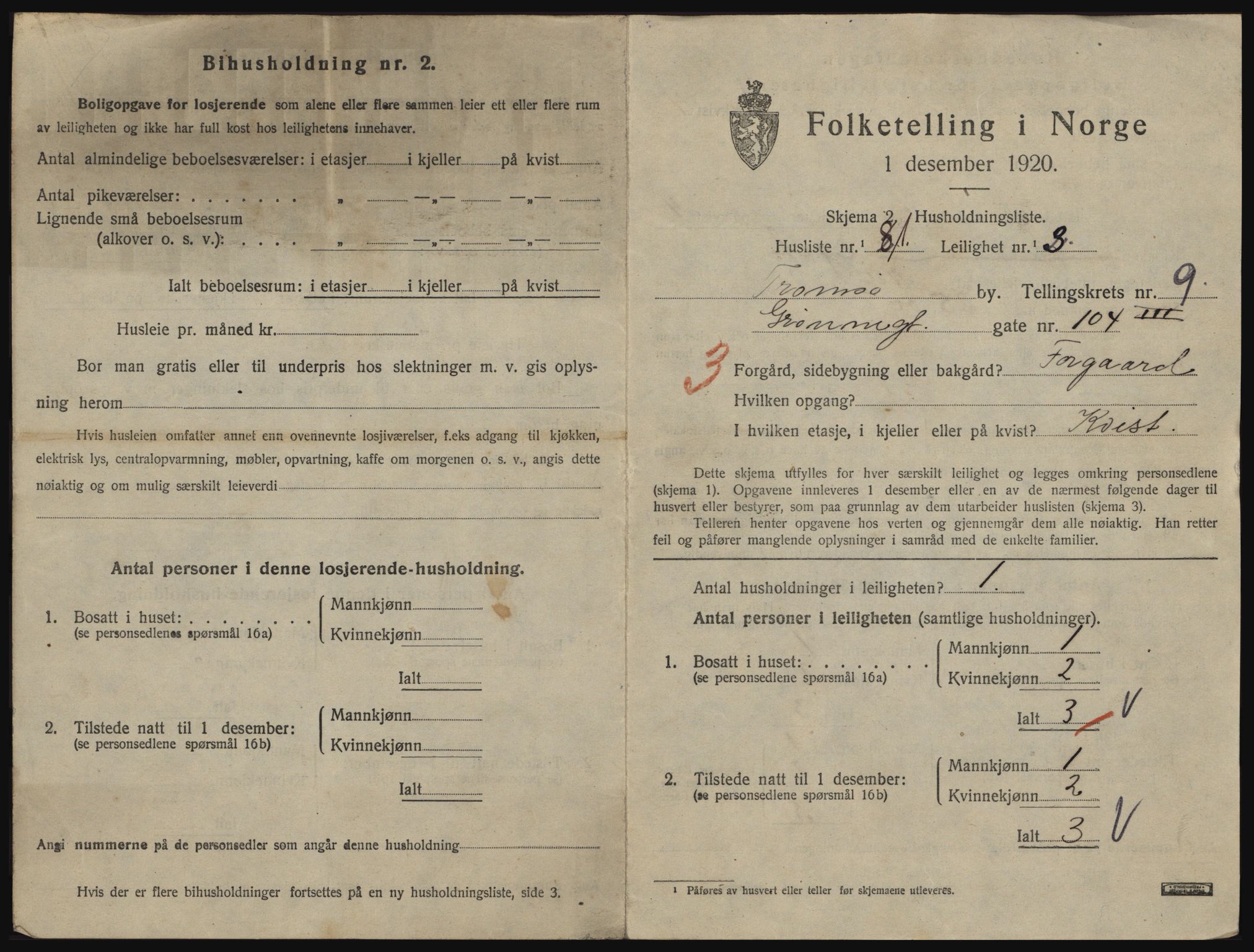 SATØ, 1920 census for Tromsø, 1920, p. 5163