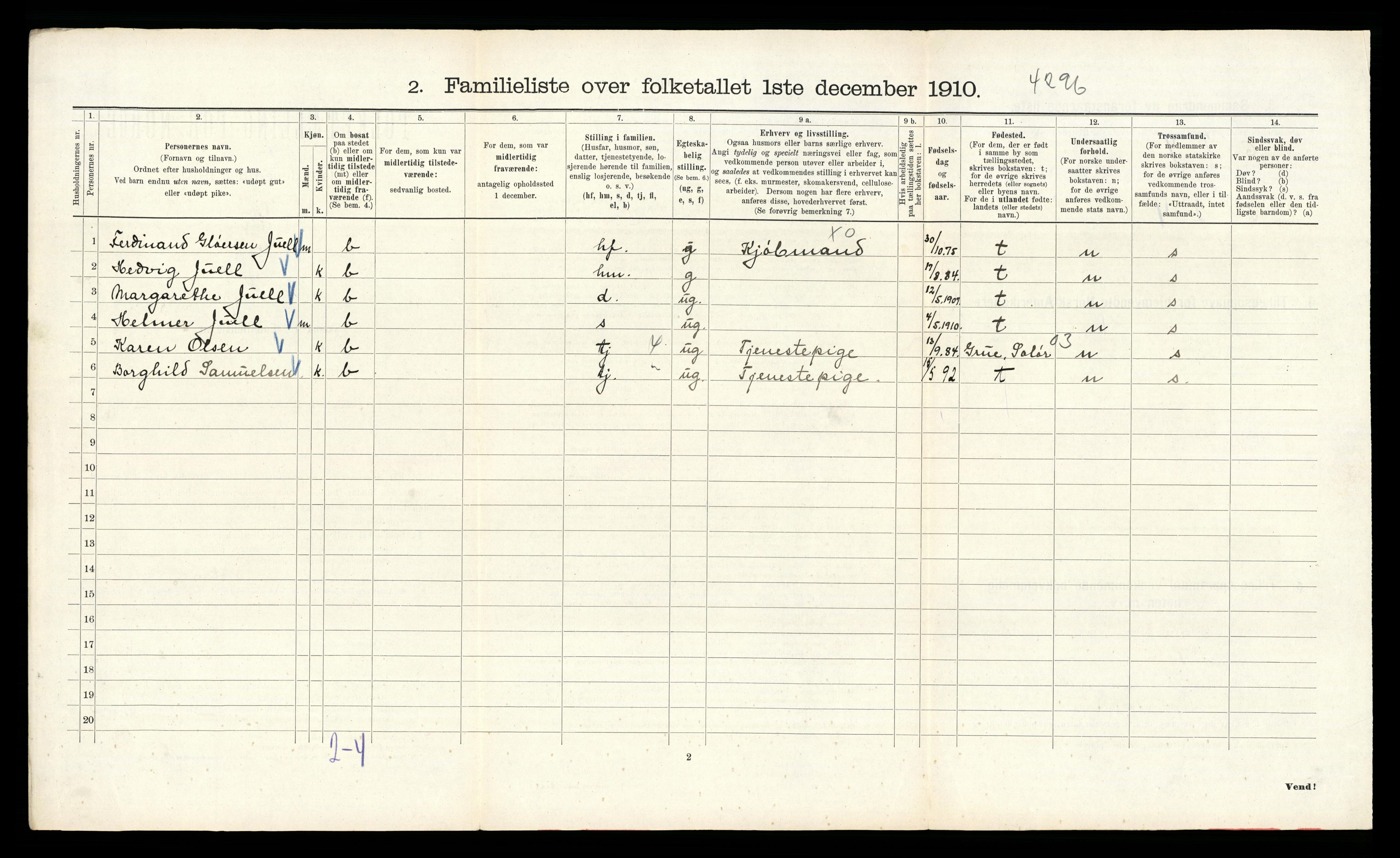 RA, 1910 census for Kristiania, 1910, p. 43330