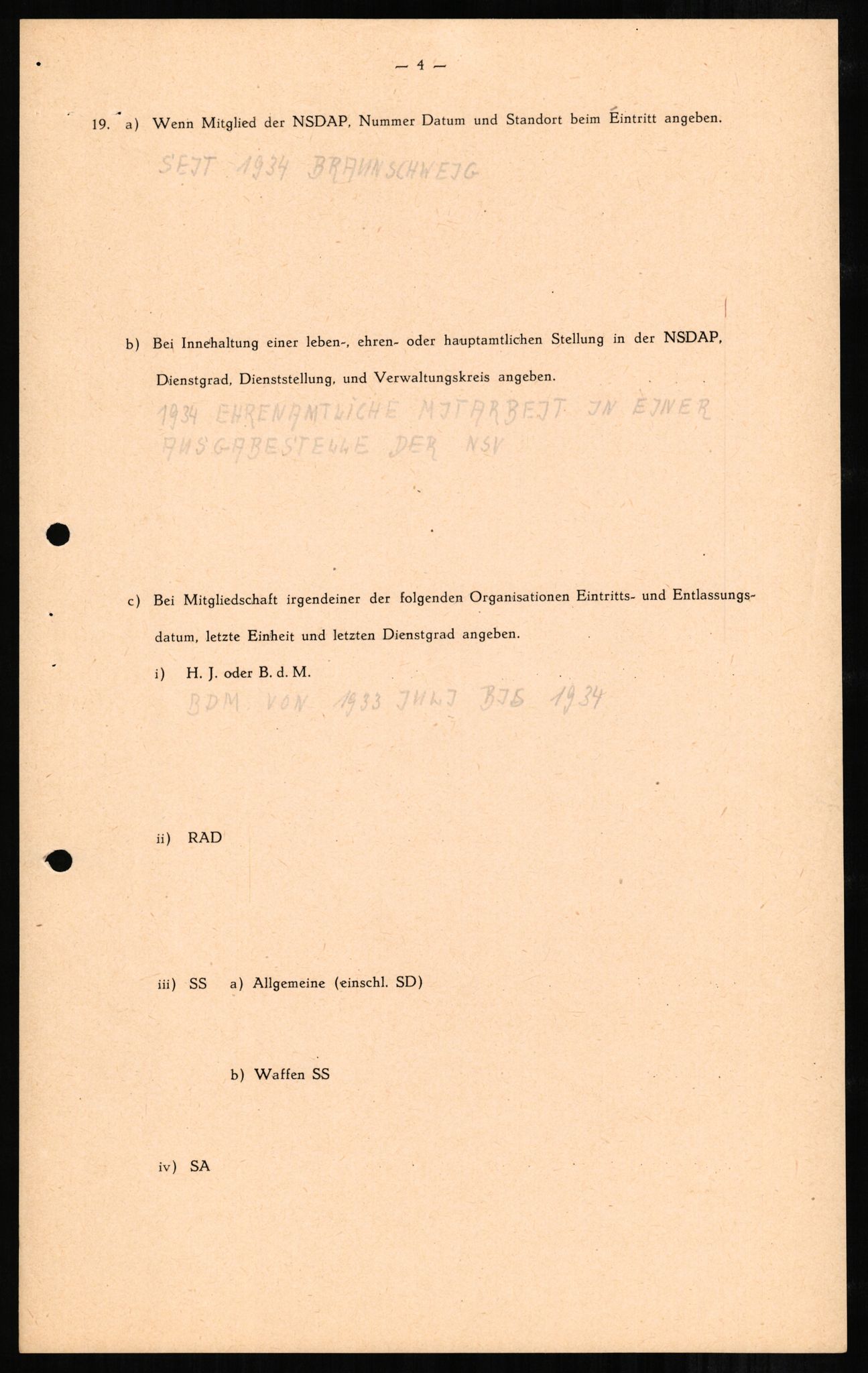 Forsvaret, Forsvarets overkommando II, AV/RA-RAFA-3915/D/Db/L0001: CI Questionaires. Tyske okkupasjonsstyrker i Norge. Tyskere., 1945-1946, p. 10