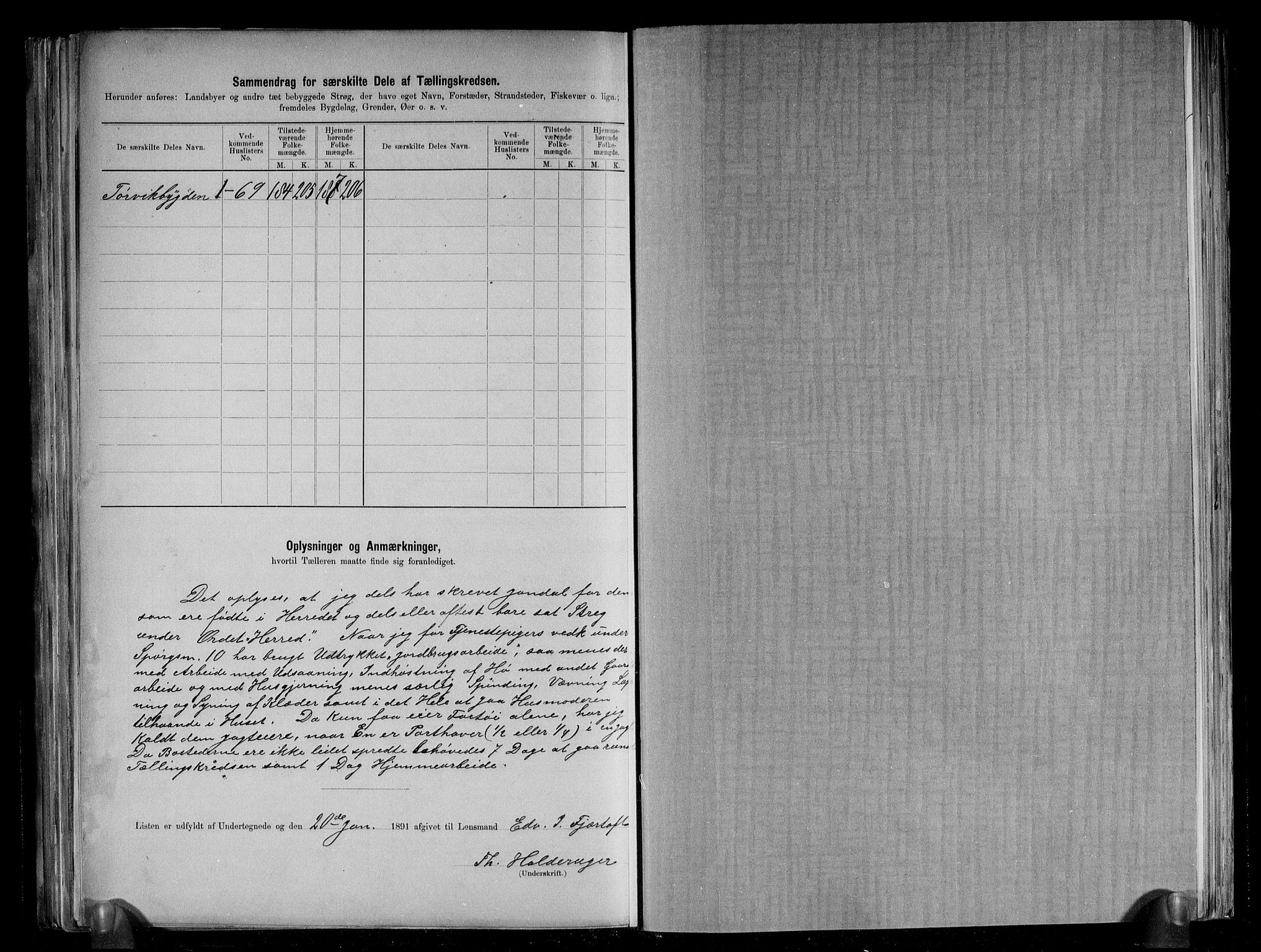 RA, 1891 census for 1227 Jondal, 1891, p. 15