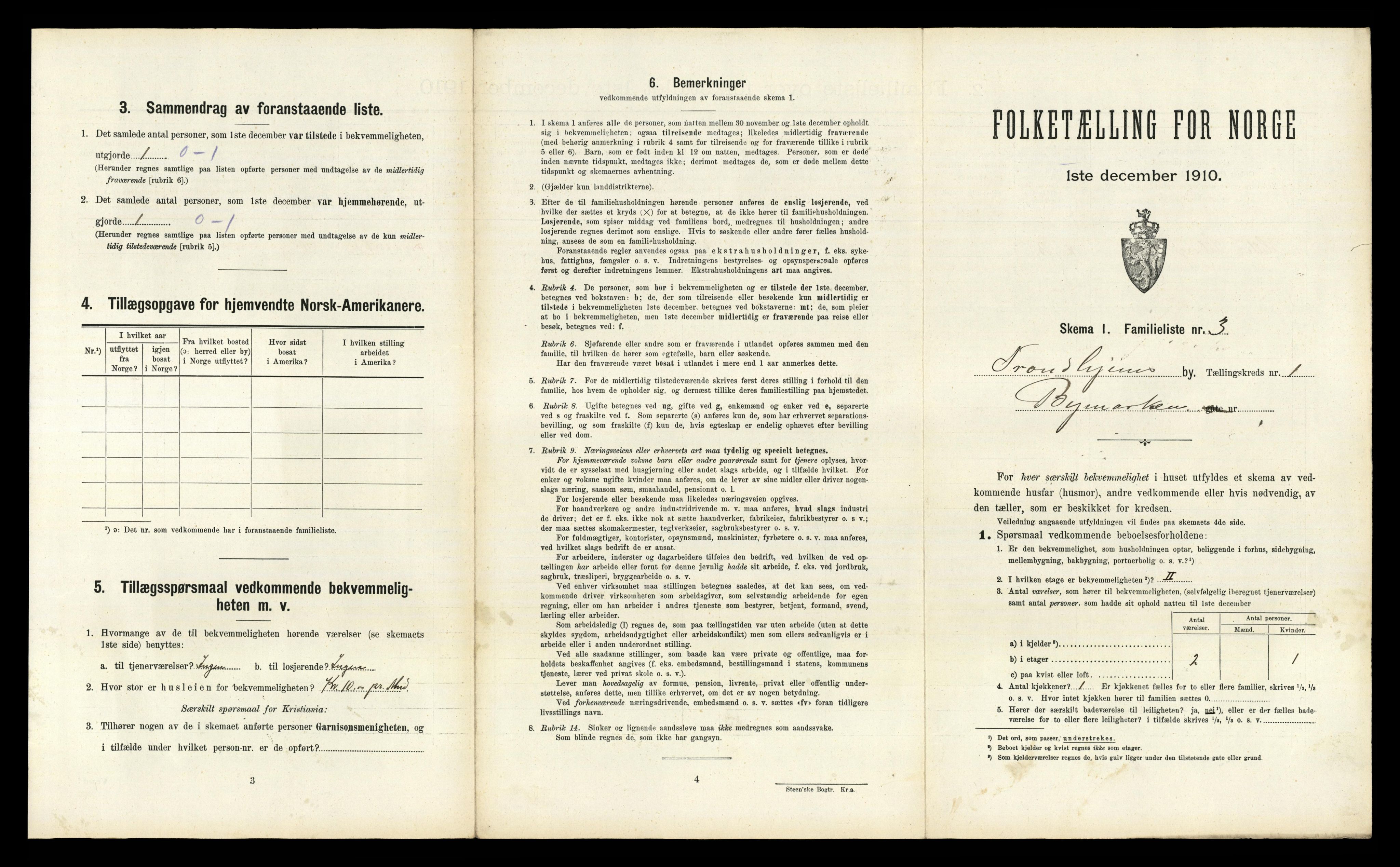 RA, 1910 census for Trondheim, 1910, p. 355