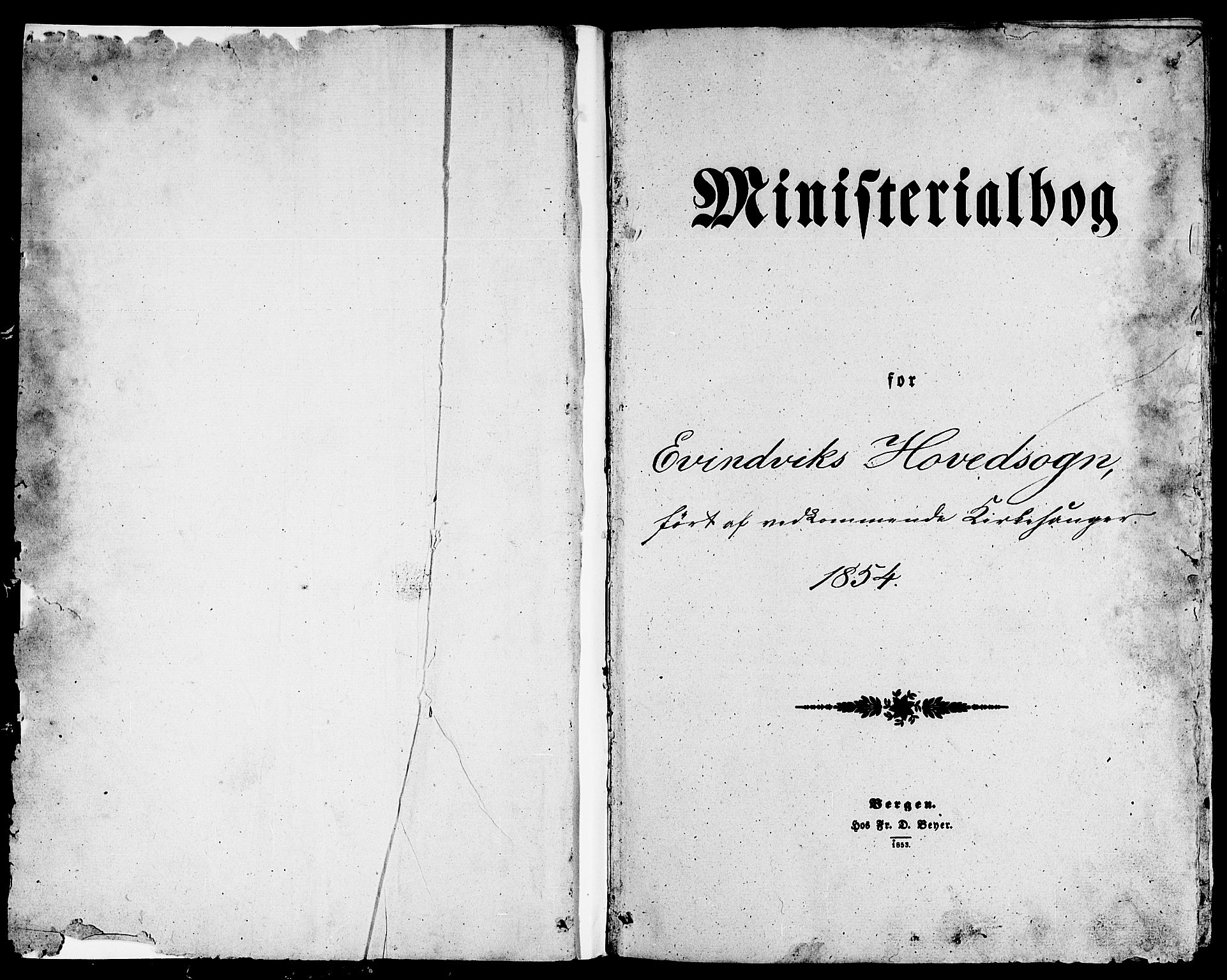 Gulen sokneprestembete, SAB/A-80201/H/Hab/Habb/L0001: Parish register (copy) no. B 1, 1854-1866, p. 1