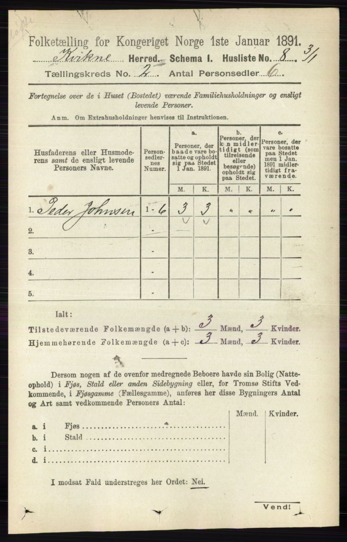 RA, 1891 census for 0440 Kvikne, 1891, p. 235