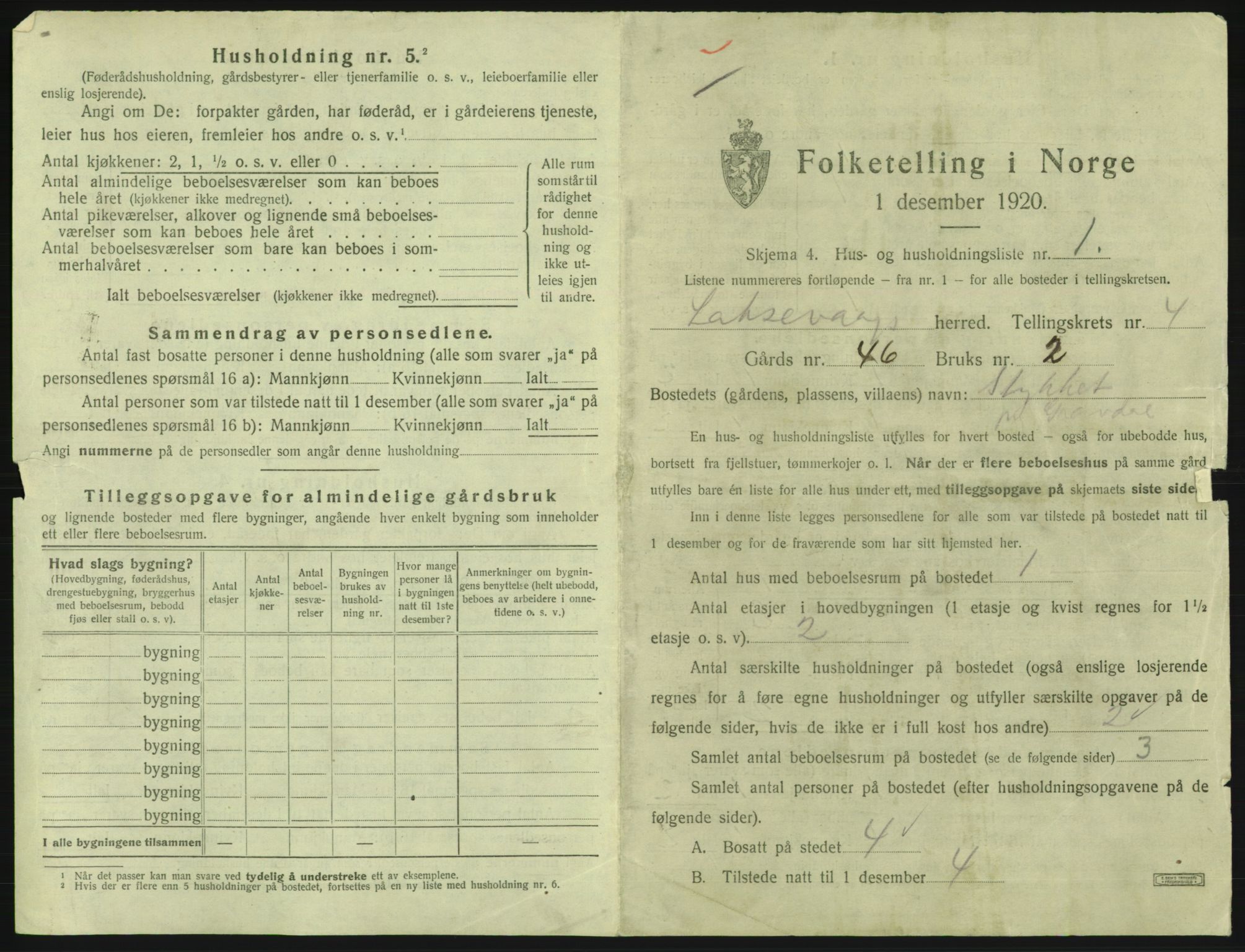 SAB, 1920 census for Laksevåg, 1920, p. 971