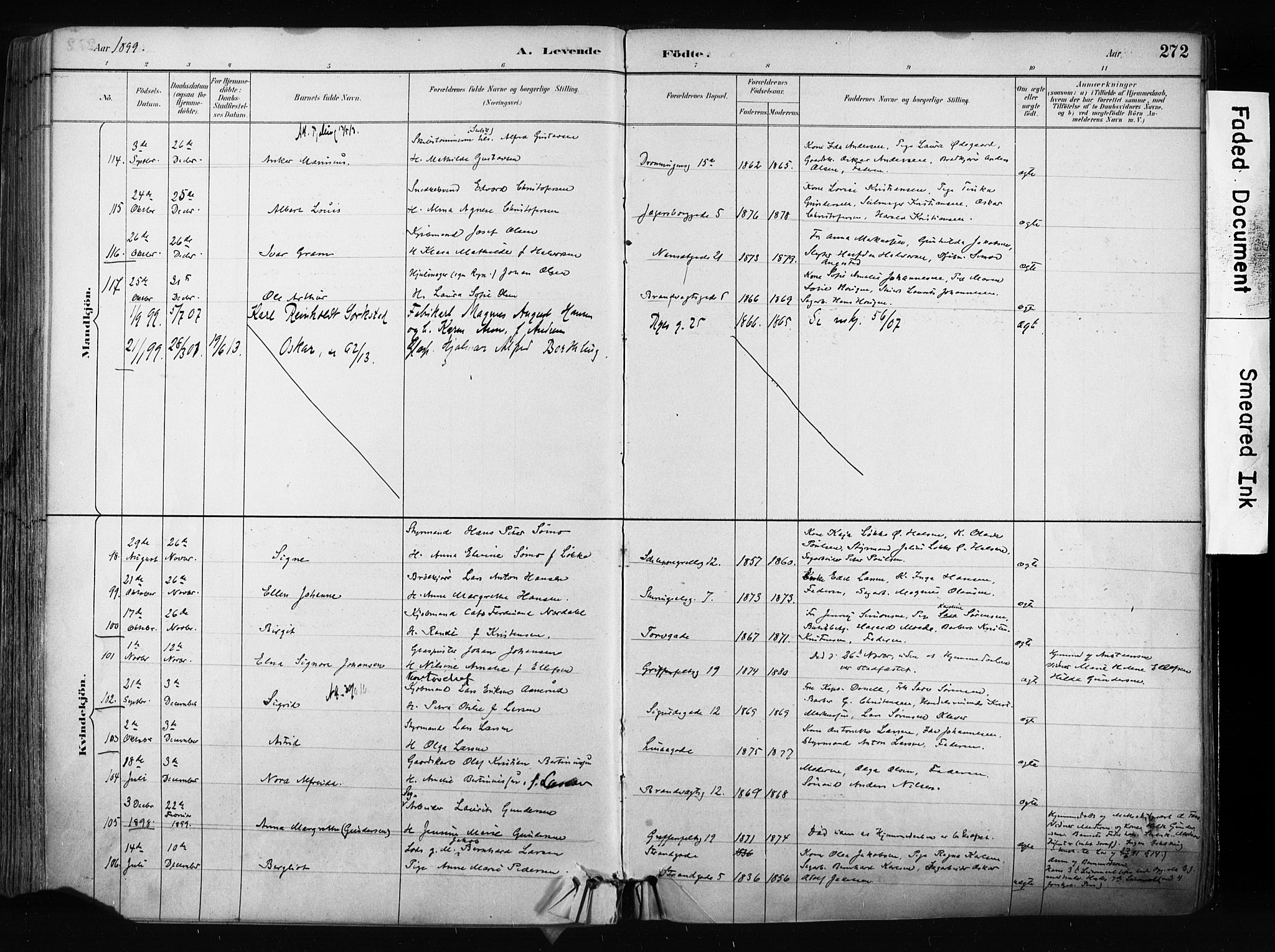 Larvik kirkebøker, AV/SAKO-A-352/F/Fa/L0009: Parish register (official) no. I 9, 1884-1904, p. 272