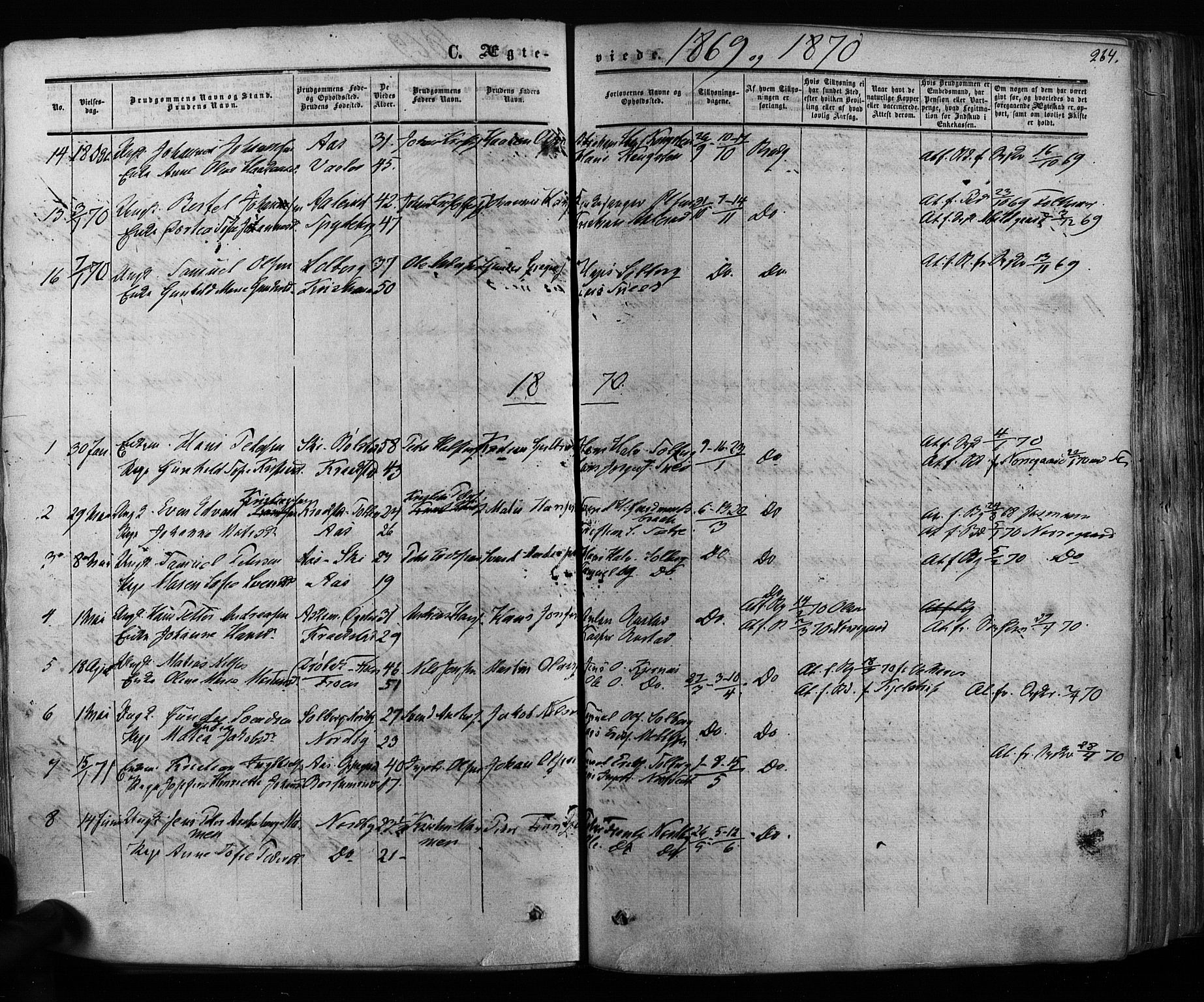 Ås prestekontor Kirkebøker, SAO/A-10894/F/Fa/L0007: Parish register (official) no. I 7, 1854-1870, p. 264