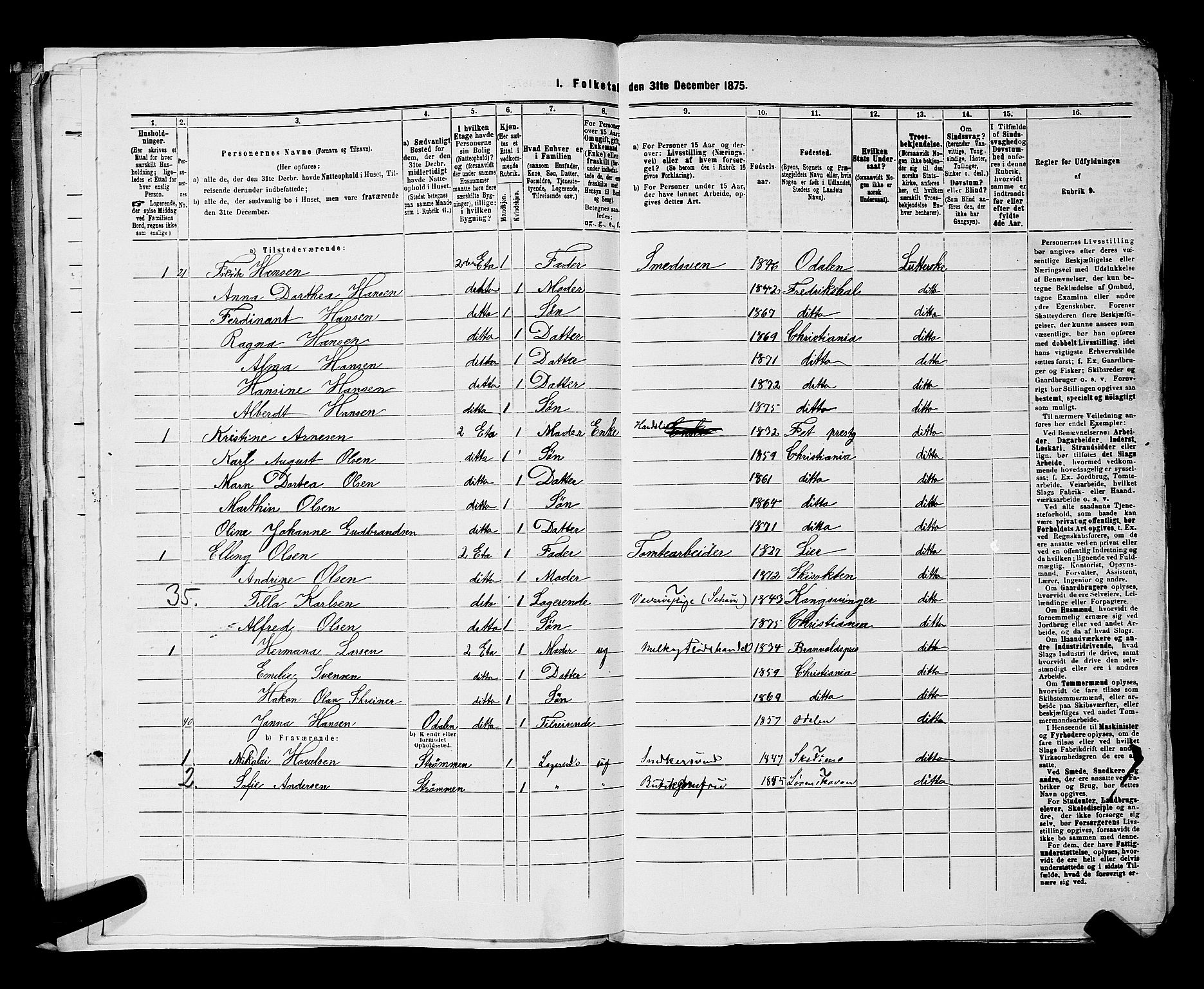 RA, 1875 census for 0301 Kristiania, 1875, p. 8025