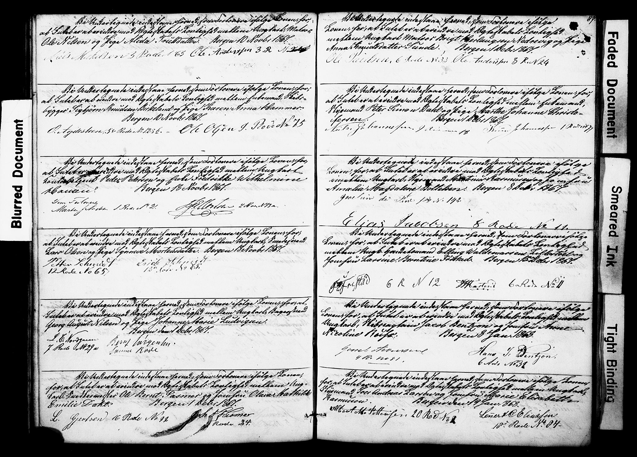 Nykirken Sokneprestembete, AV/SAB-A-77101: Best man's statements no. II.5.3, 1846-1872, p. 87