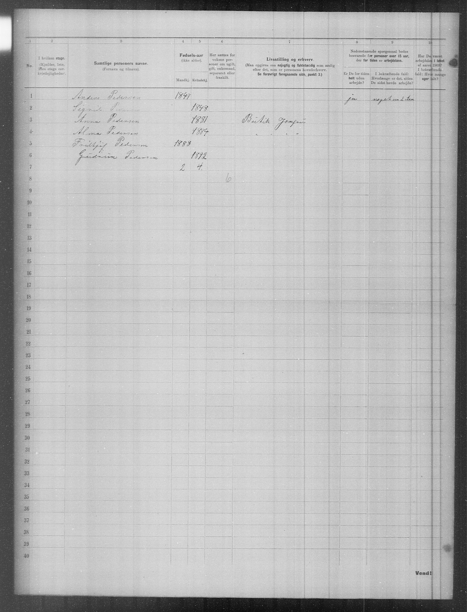 OBA, Municipal Census 1903 for Kristiania, 1903, p. 6035