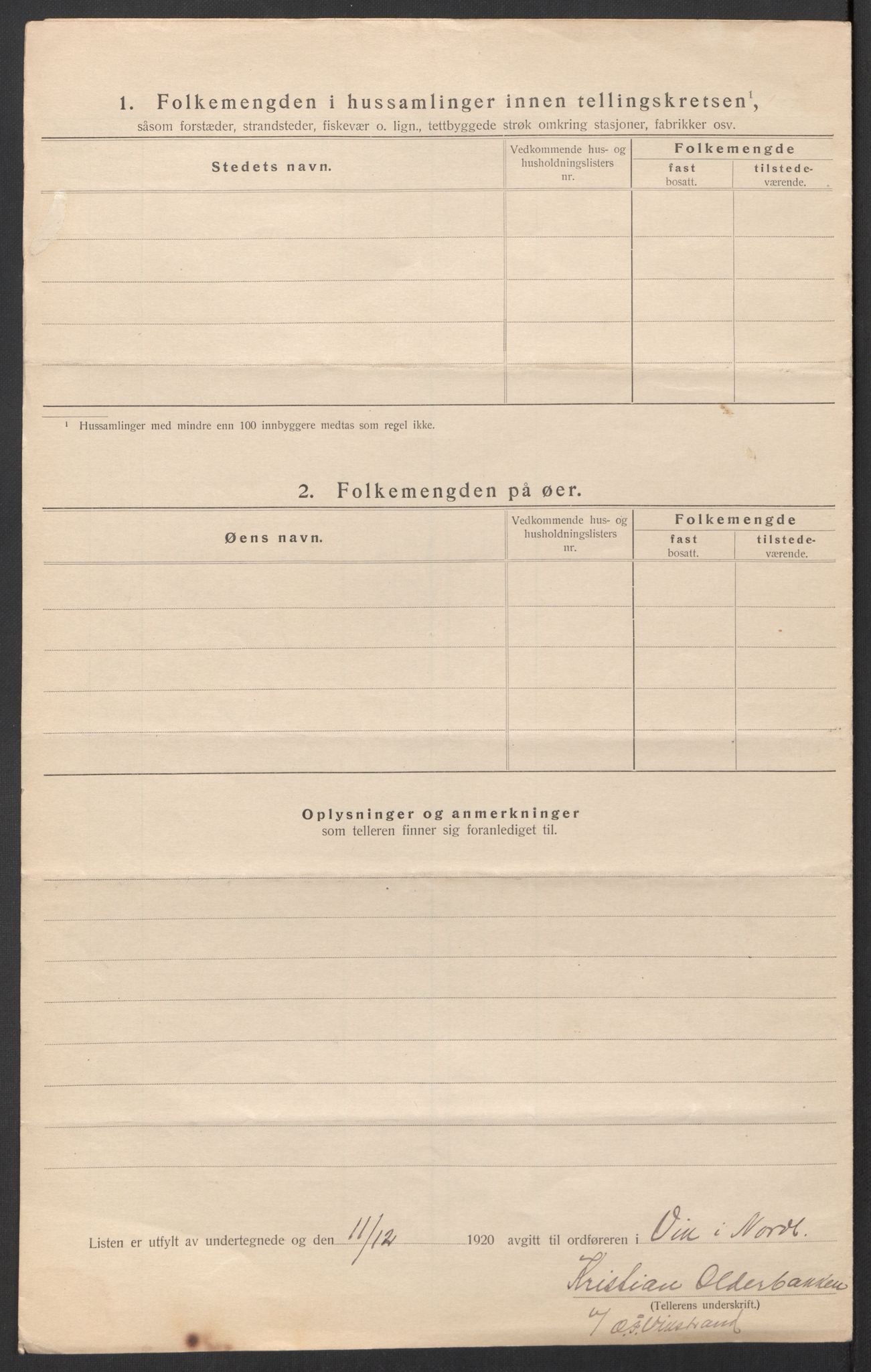 SAT, 1920 census for Vik, 1920, p. 11