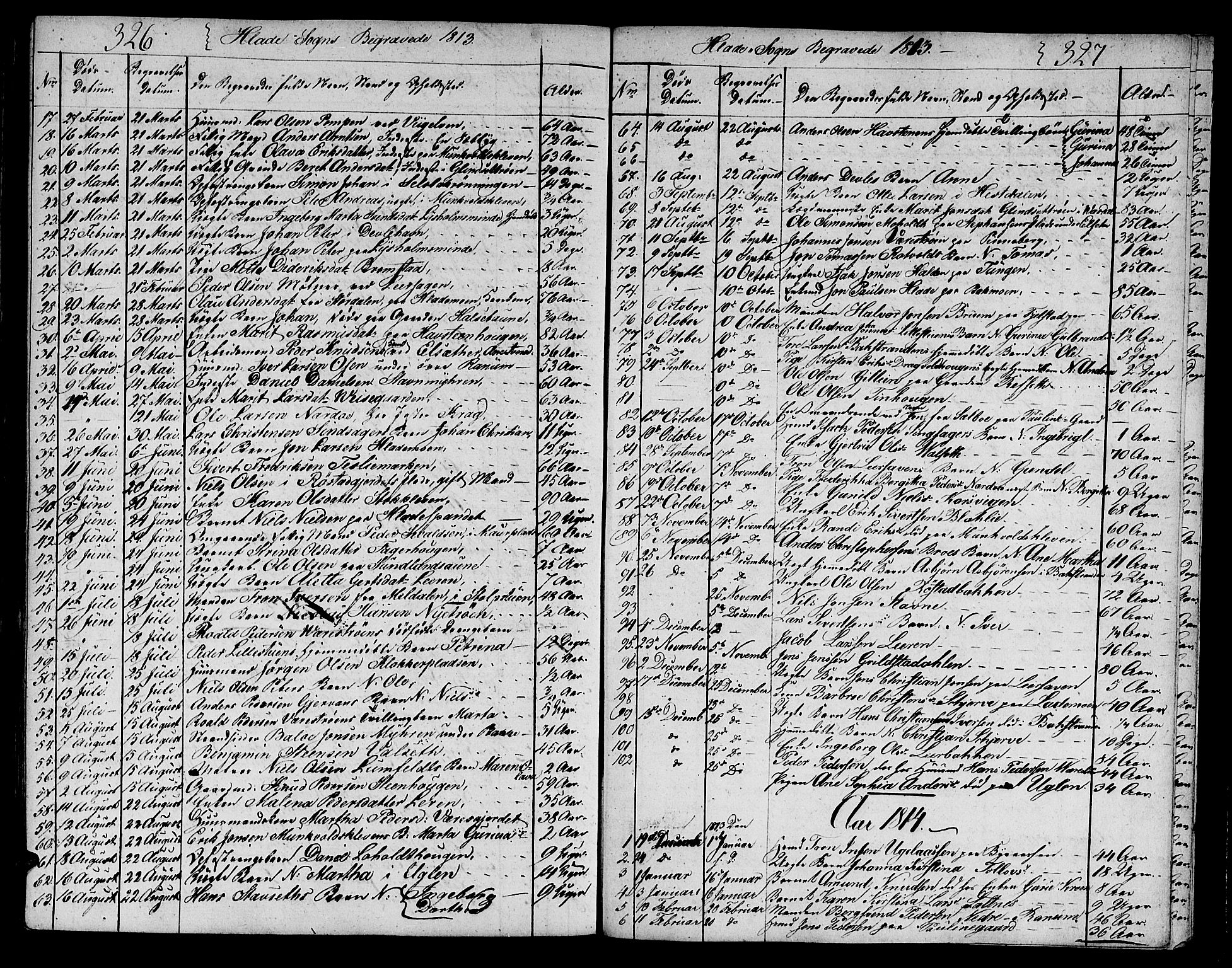 Ministerialprotokoller, klokkerbøker og fødselsregistre - Sør-Trøndelag, SAT/A-1456/606/L0306: Parish register (copy) no. 606C02, 1797-1829, p. 326-327
