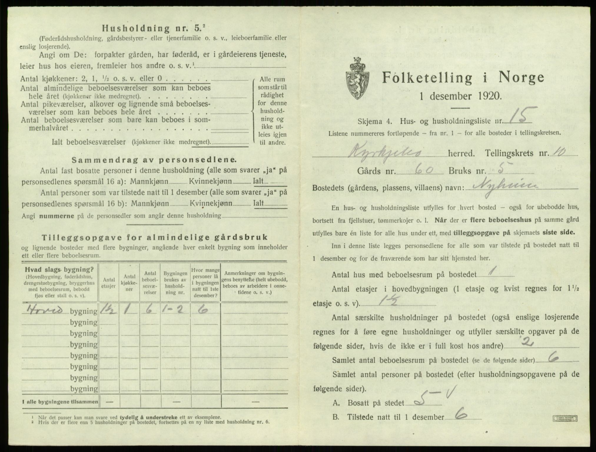 SAB, 1920 census for Kyrkjebø, 1920, p. 702