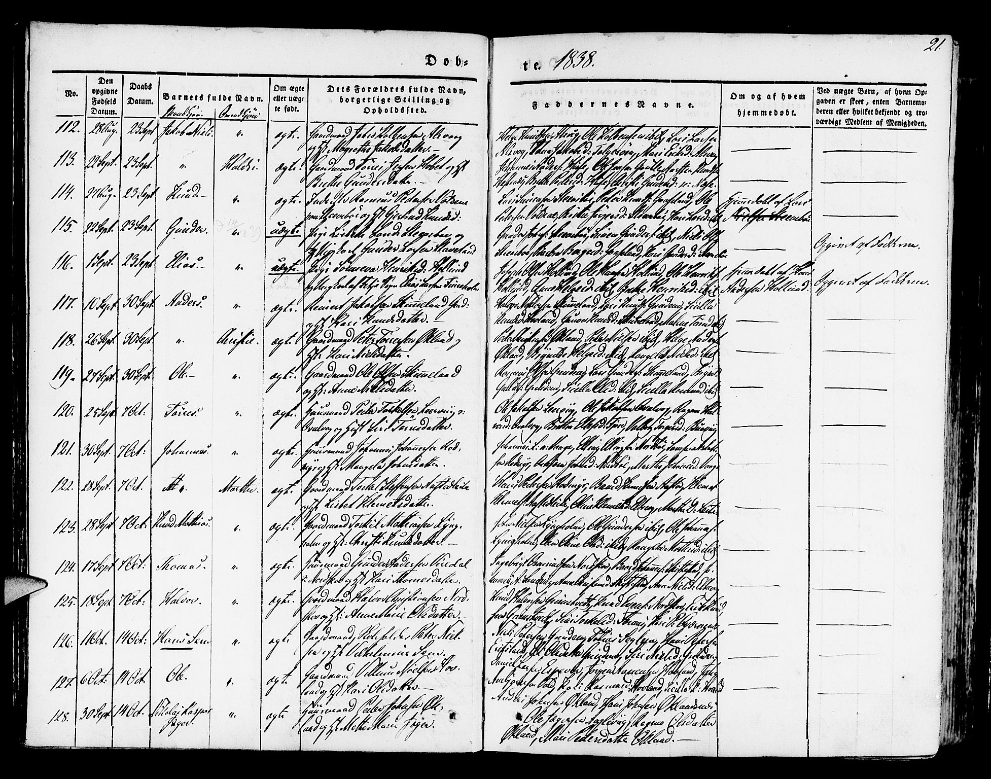 Finnås sokneprestembete, SAB/A-99925/H/Ha/Haa/Haaa/L0006: Parish register (official) no. A 6, 1836-1850, p. 21