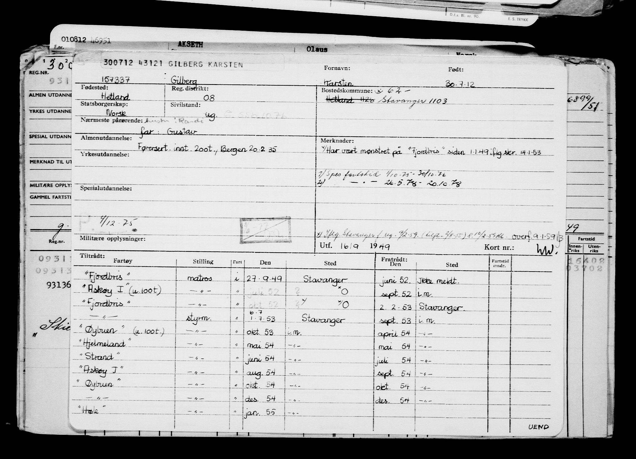 Direktoratet for sjømenn, AV/RA-S-3545/G/Gb/L0106: Hovedkort, 1912, p. 259