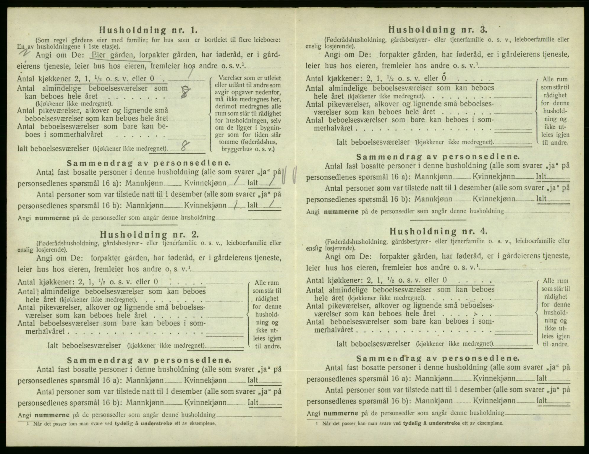 SAB, 1920 census for Fjelberg, 1920, p. 152