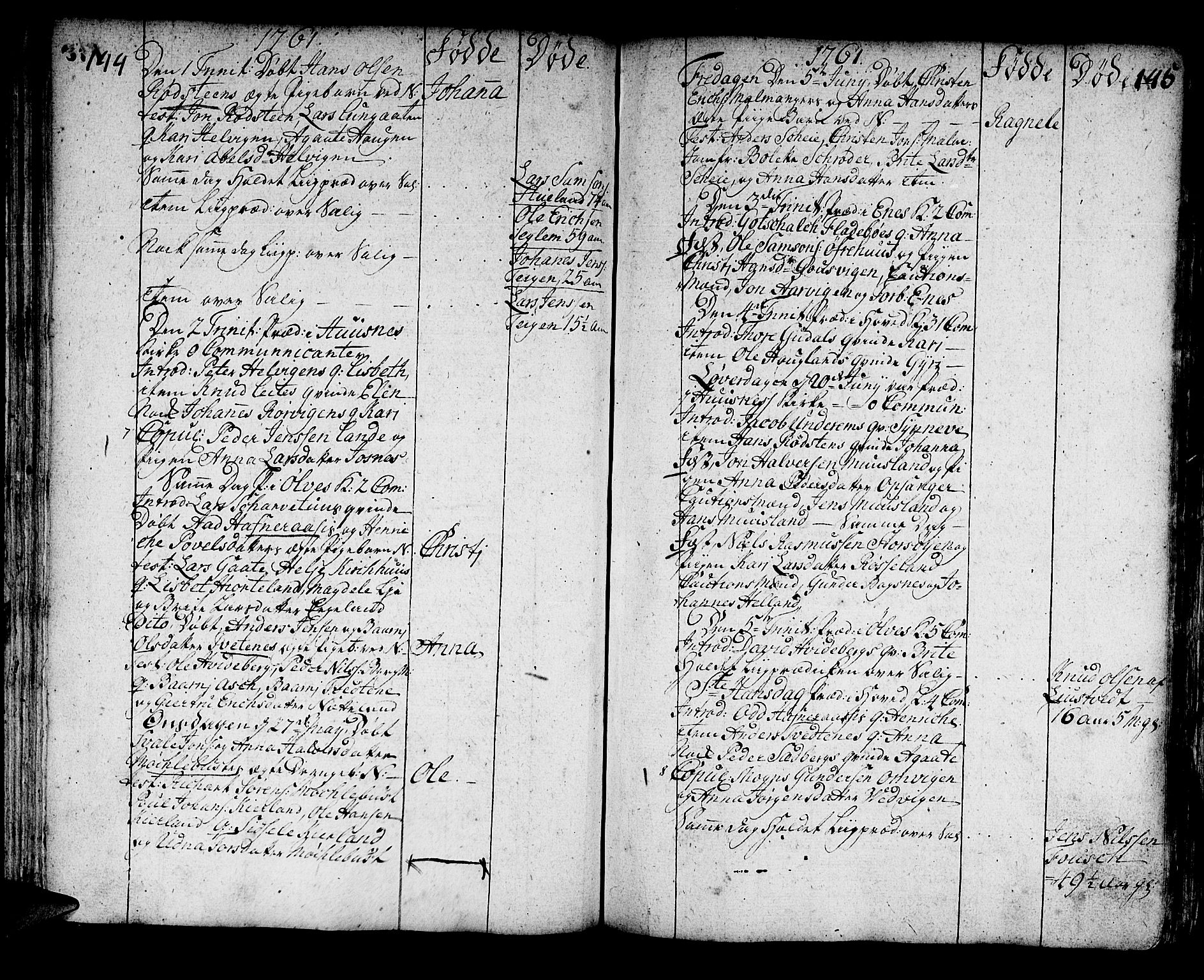 Kvinnherad sokneprestembete, AV/SAB-A-76401/H/Haa: Parish register (official) no. A 3, 1754-1777, p. 144-145