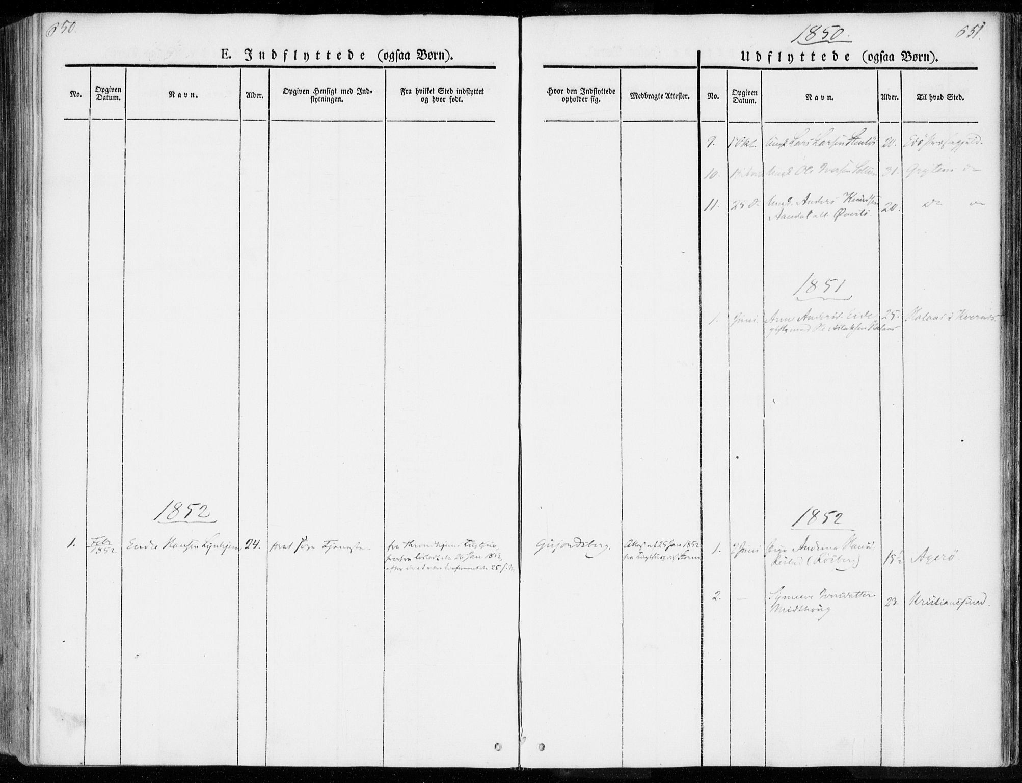 Ministerialprotokoller, klokkerbøker og fødselsregistre - Møre og Romsdal, SAT/A-1454/557/L0680: Parish register (official) no. 557A02, 1843-1869, p. 650-651
