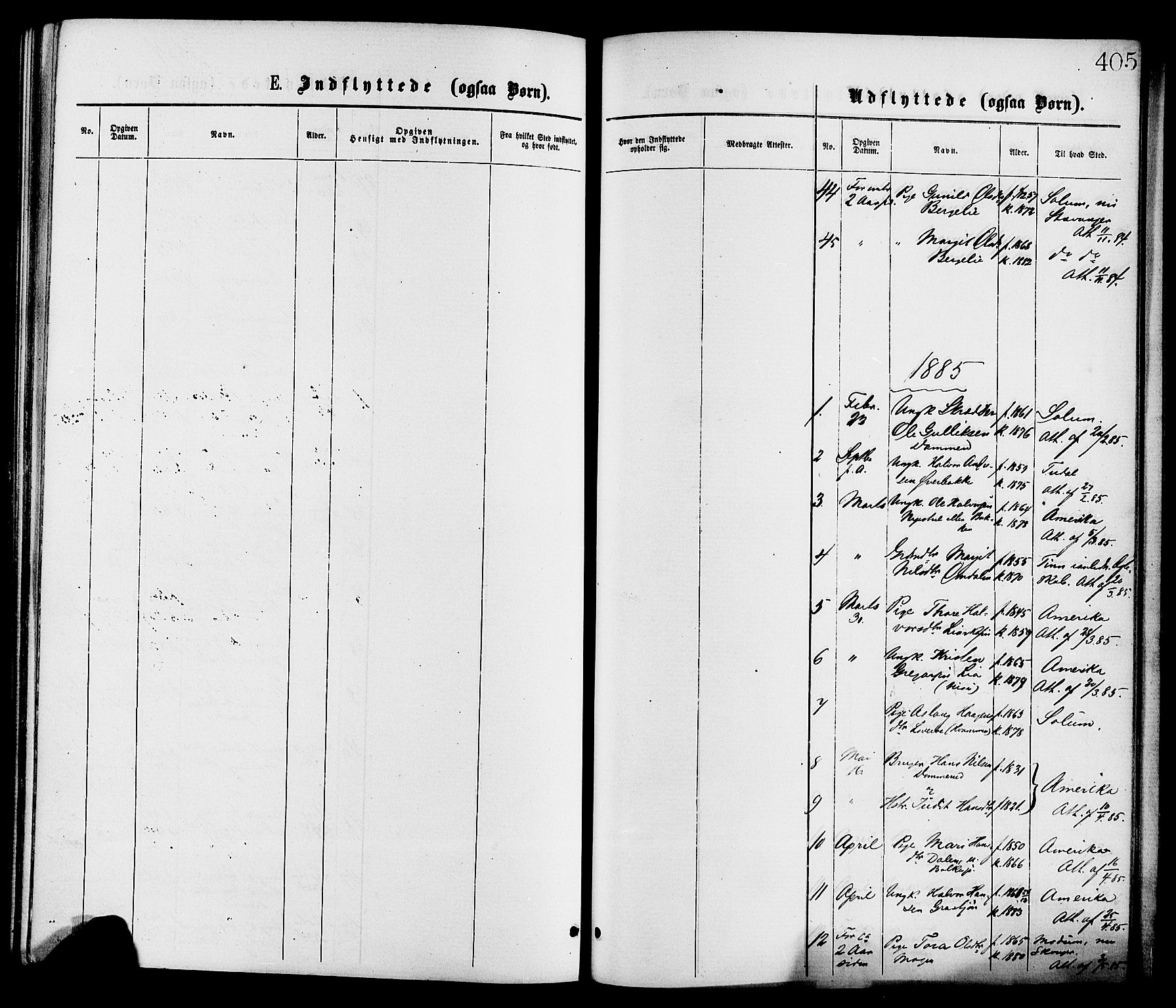Gransherad kirkebøker, SAKO/A-267/F/Fa/L0004: Parish register (official) no. I 4, 1871-1886, p. 405