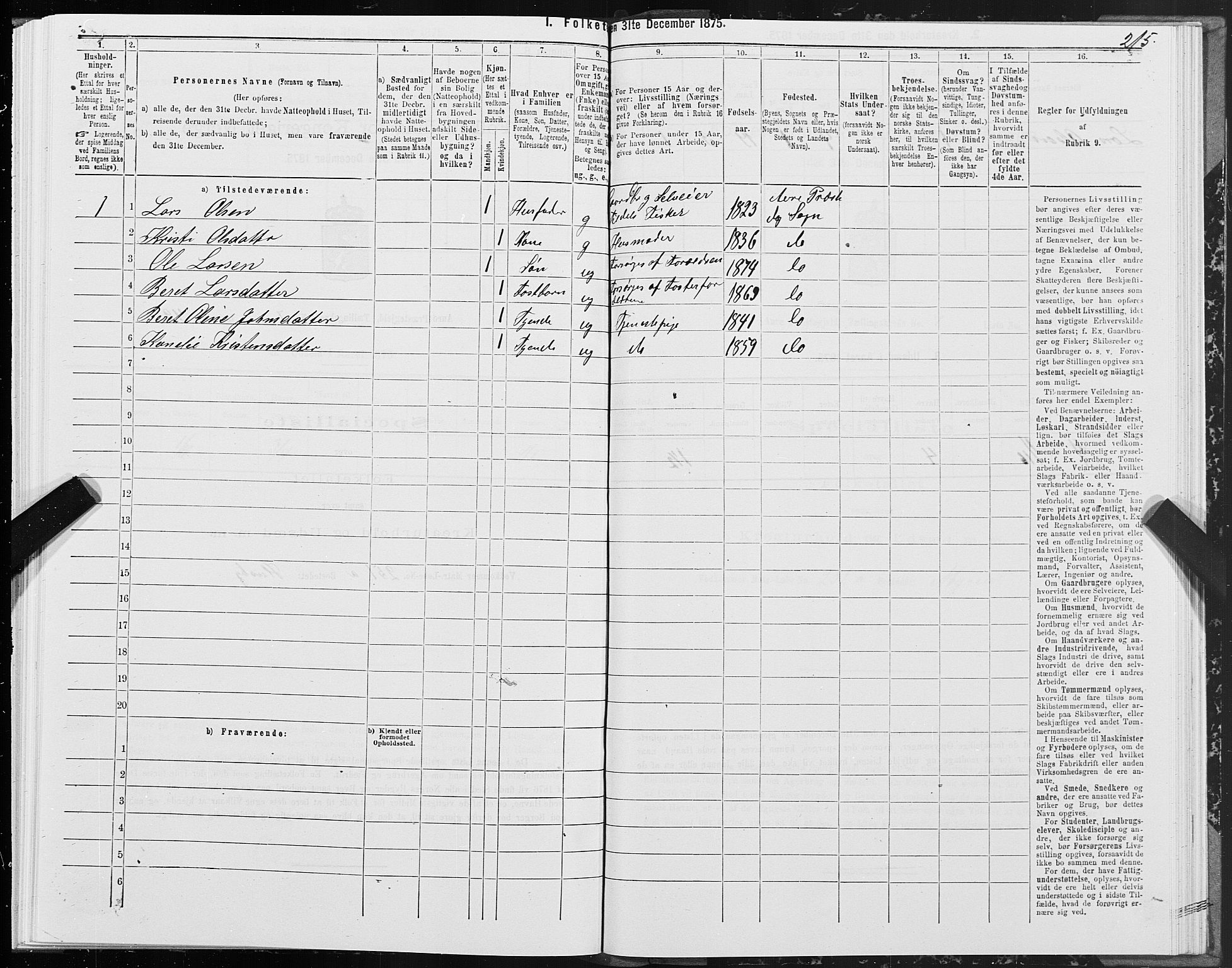 SAT, 1875 census for 1569P Aure, 1875, p. 5215