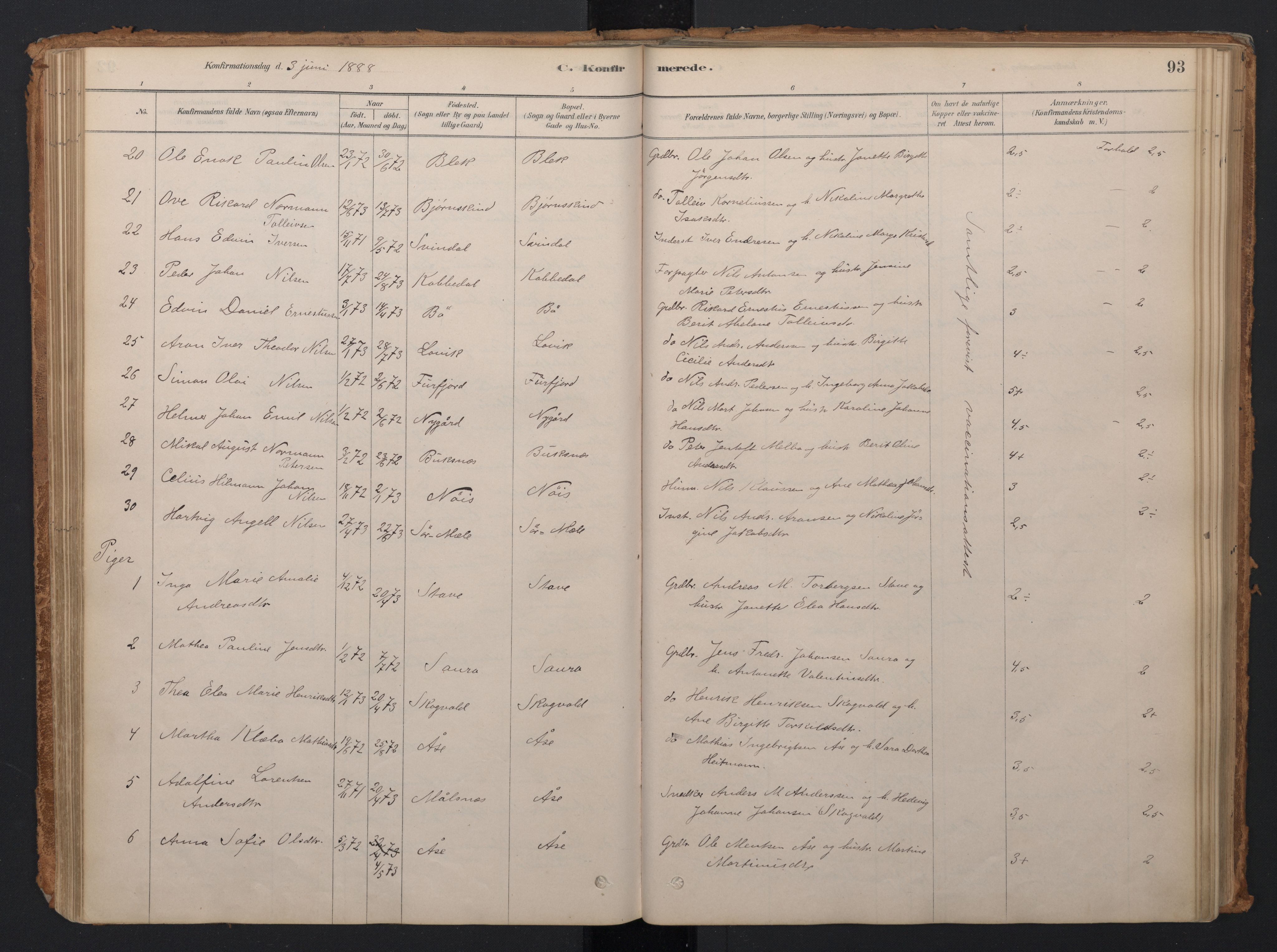 Ministerialprotokoller, klokkerbøker og fødselsregistre - Nordland, AV/SAT-A-1459/897/L1399: Parish register (official) no. 897A06, 1881-1896, p. 93