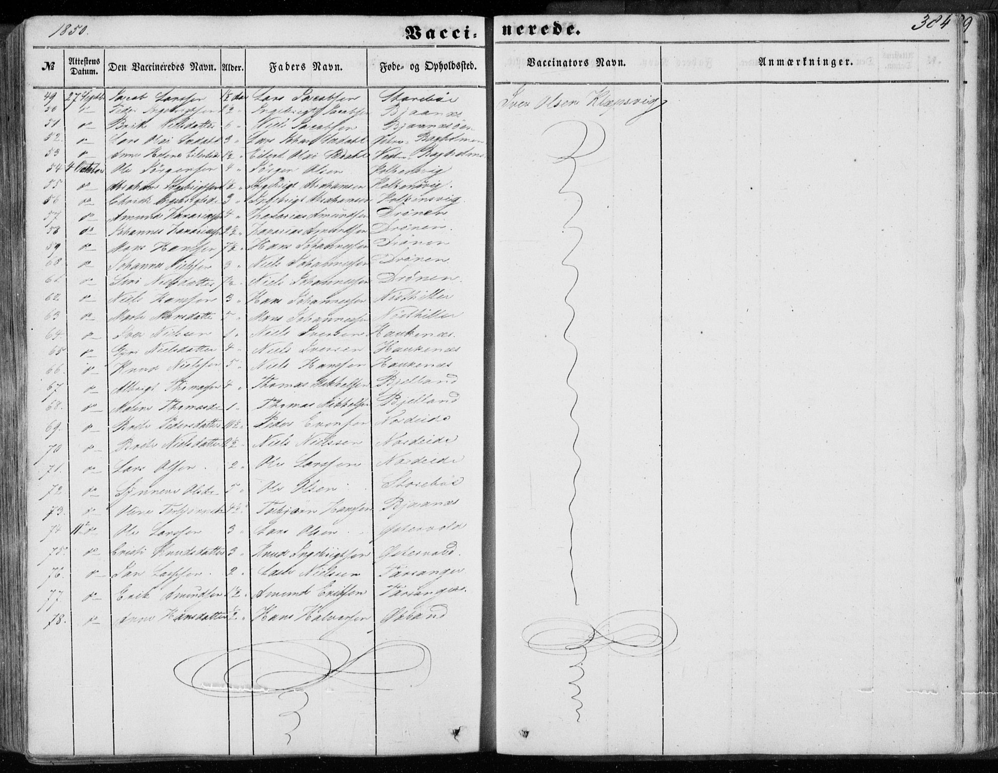 Sund sokneprestembete, AV/SAB-A-99930: Parish register (official) no. A 14, 1850-1866, p. 384