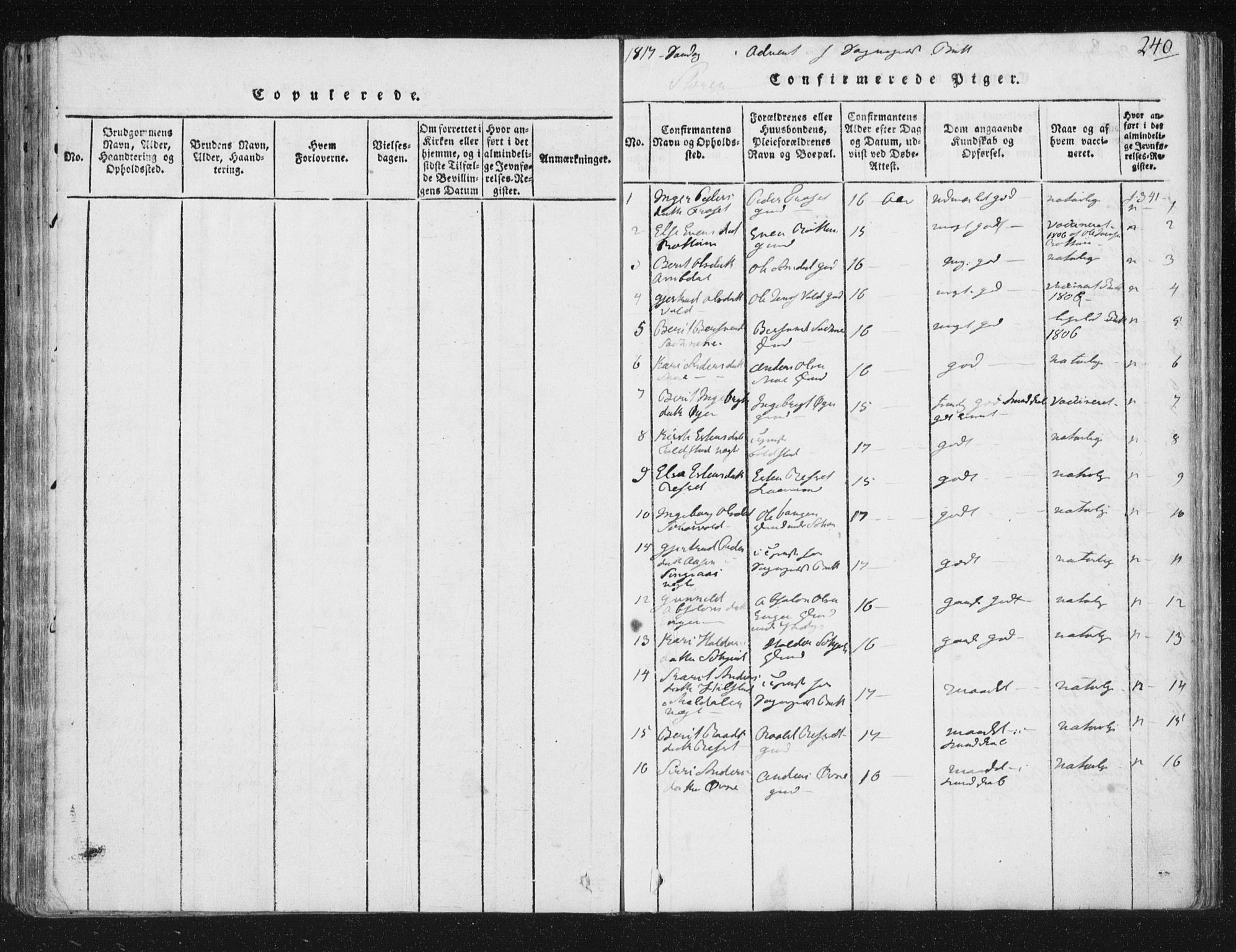 Ministerialprotokoller, klokkerbøker og fødselsregistre - Sør-Trøndelag, SAT/A-1456/687/L0996: Parish register (official) no. 687A04, 1816-1842, p. 240