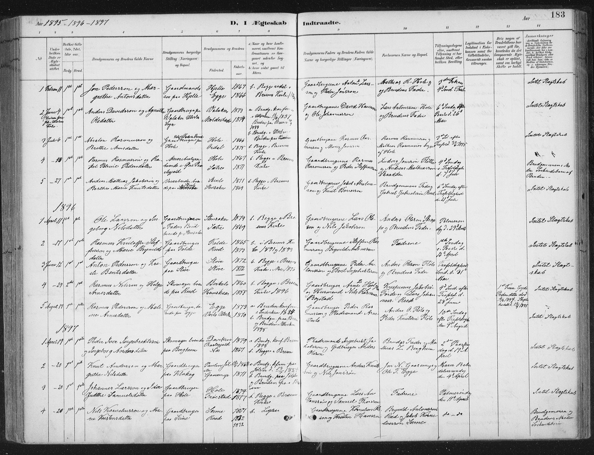 Gloppen sokneprestembete, AV/SAB-A-80101/H/Haa/Haac/L0002: Parish register (official) no. C  2, 1887-1904, p. 183