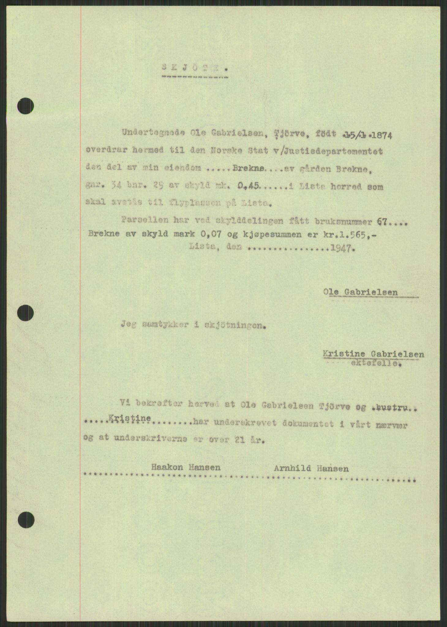 Forsvarsdepartementet, 10. kontor / Oppgjørskontoret, AV/RA-RAFA-1225/D/Db/L0182: Lista oppgjørskontor, 1942-1950, p. 97
