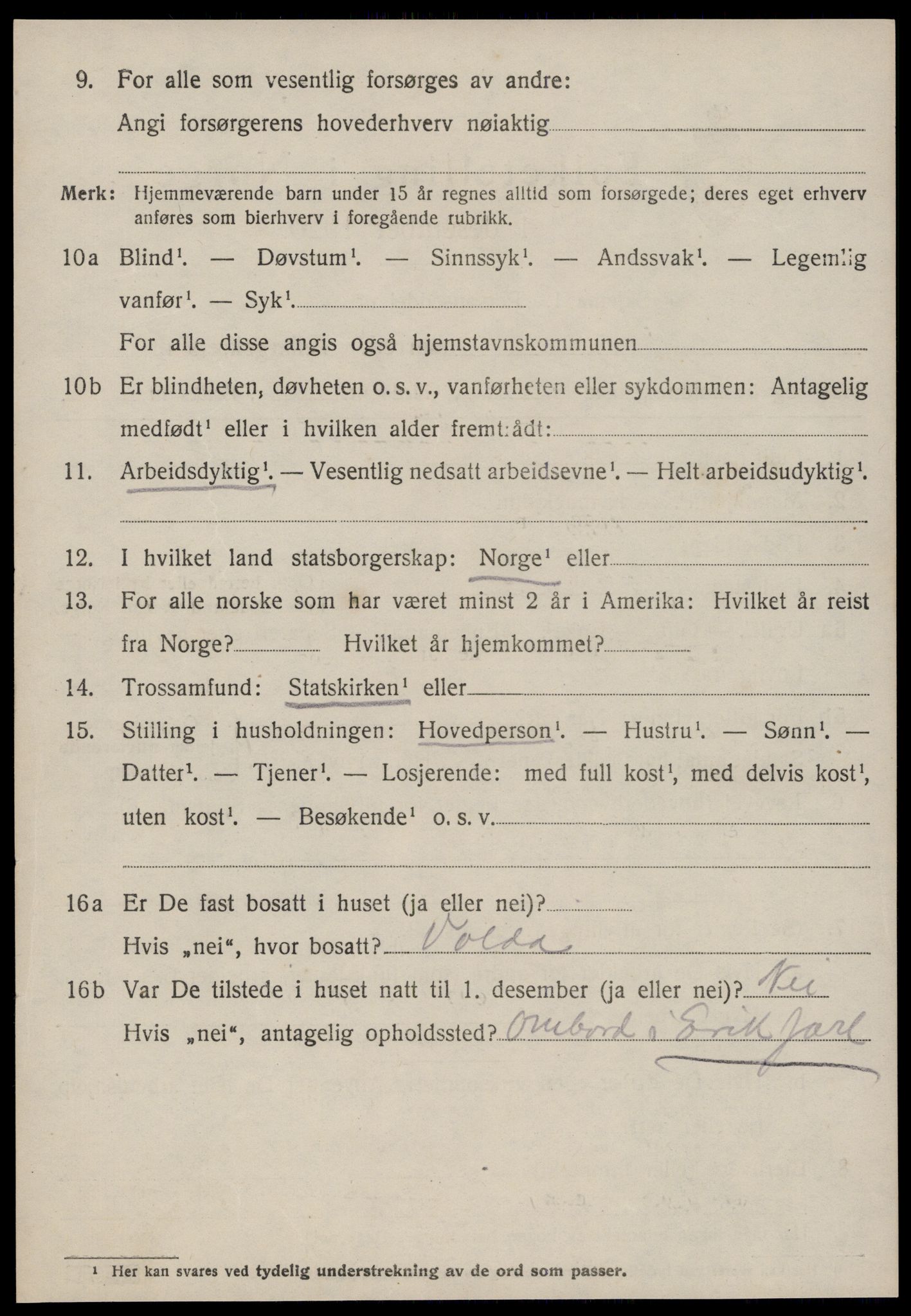 SAT, 1920 census for Vanylven, 1920, p. 3274