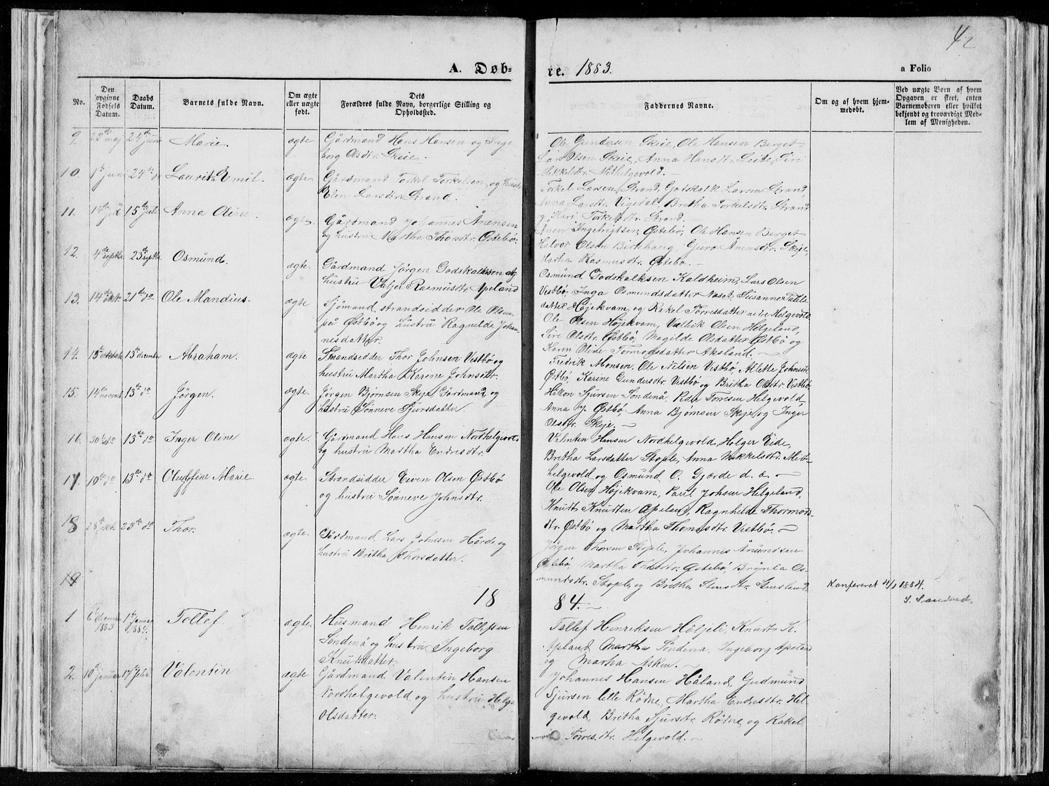 Vikedal sokneprestkontor, SAST/A-101840/01/V: Parish register (copy) no. B 10, 1864-1926, p. 42