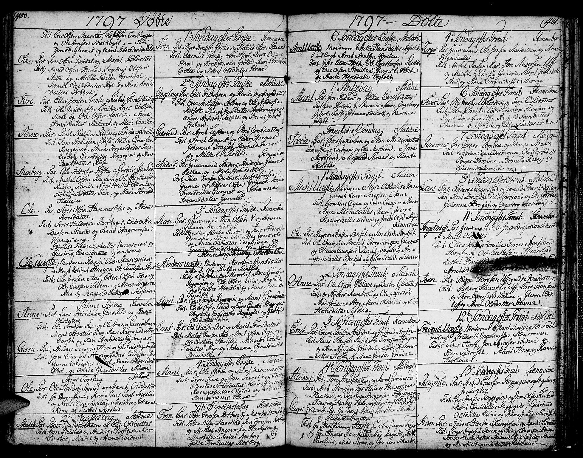 Ministerialprotokoller, klokkerbøker og fødselsregistre - Sør-Trøndelag, SAT/A-1456/672/L0852: Parish register (official) no. 672A05, 1776-1815, p. 400-401