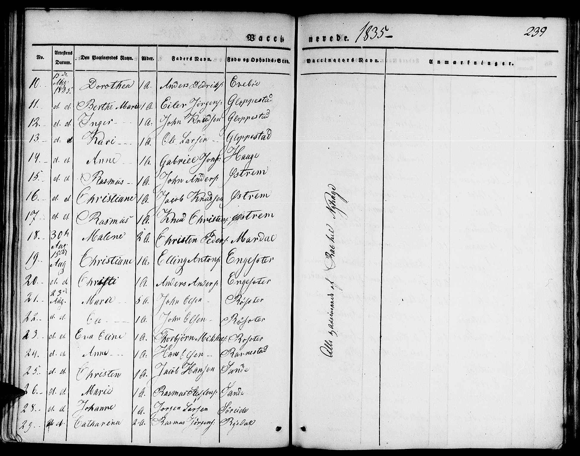 Gloppen sokneprestembete, SAB/A-80101/H/Haa/Haaa/L0007: Parish register (official) no. A 7, 1827-1837, p. 239