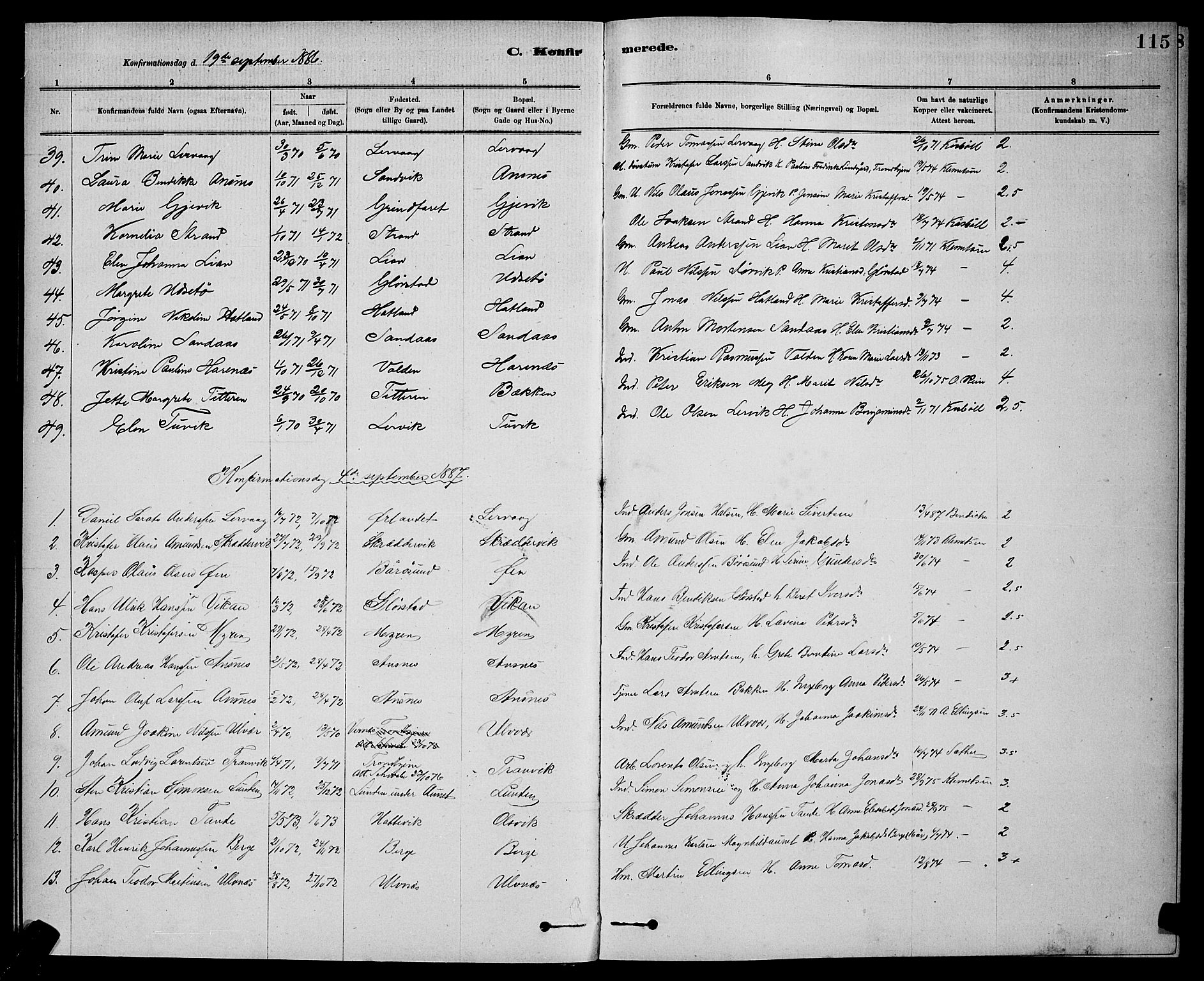 Ministerialprotokoller, klokkerbøker og fødselsregistre - Sør-Trøndelag, AV/SAT-A-1456/637/L0562: Parish register (copy) no. 637C03, 1883-1898, p. 115