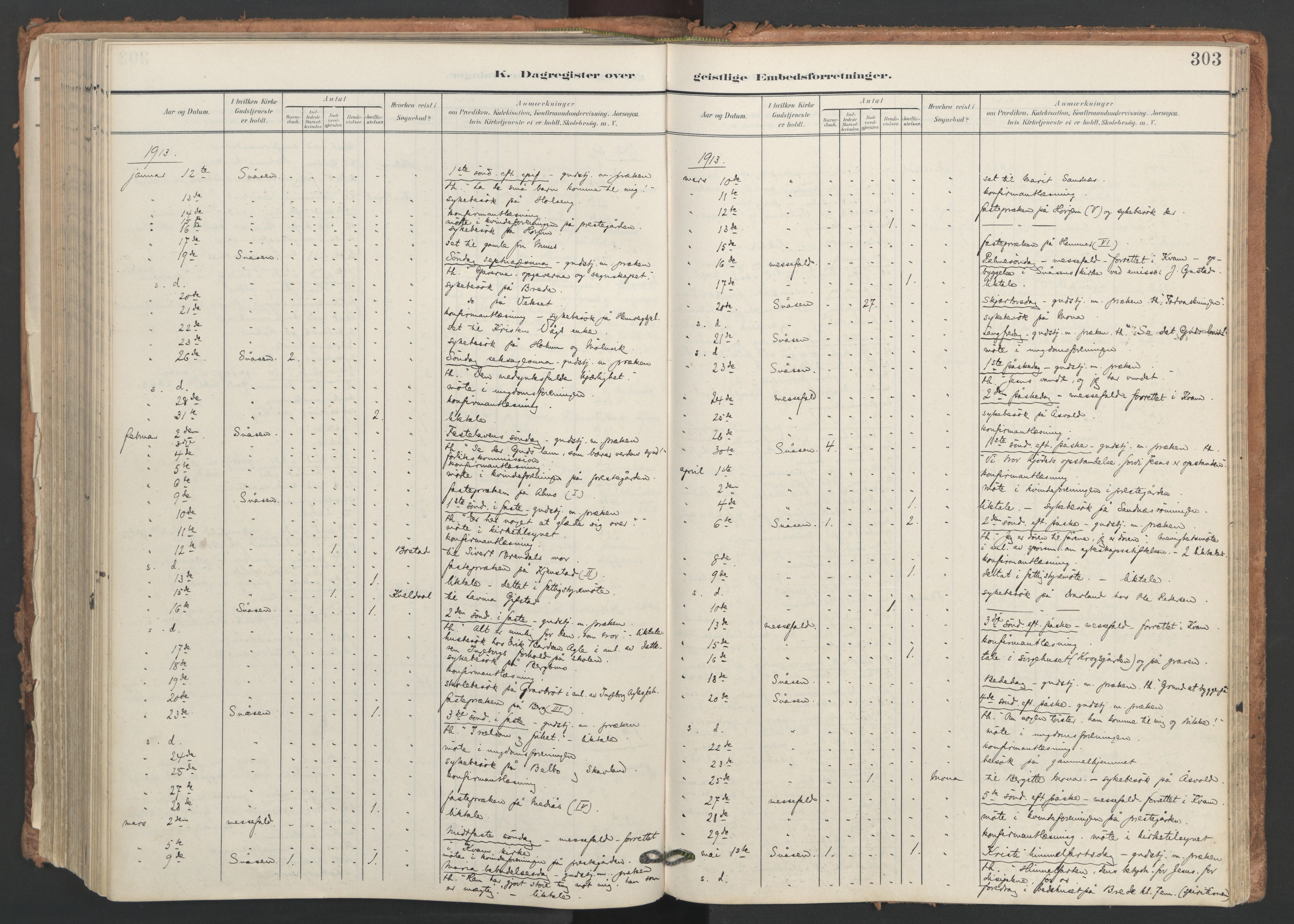 Ministerialprotokoller, klokkerbøker og fødselsregistre - Nord-Trøndelag, SAT/A-1458/749/L0477: Parish register (official) no. 749A11, 1902-1927, p. 303