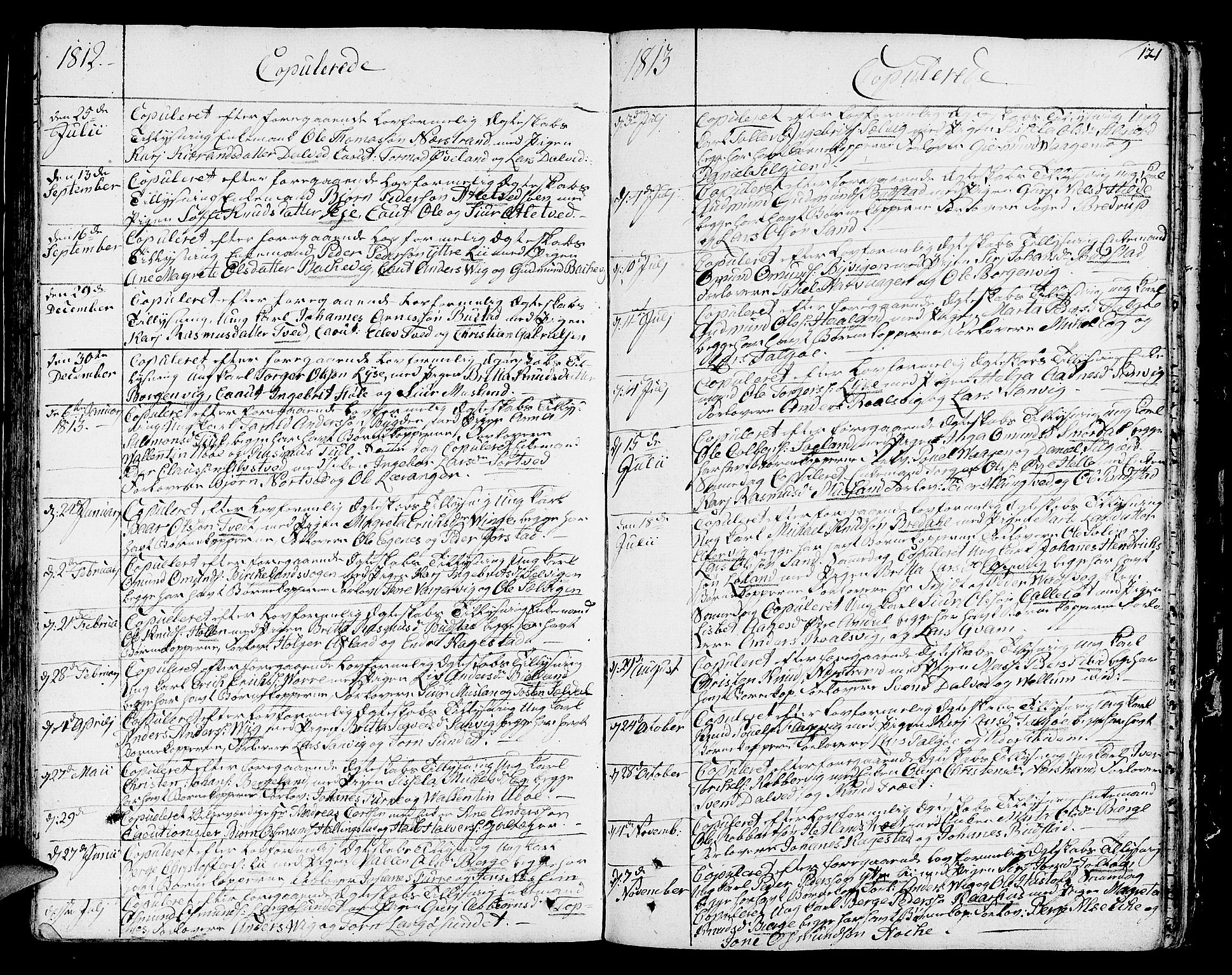 Nedstrand sokneprestkontor, SAST/A-101841/01/IV: Parish register (official) no. A 5, 1795-1816, p. 121
