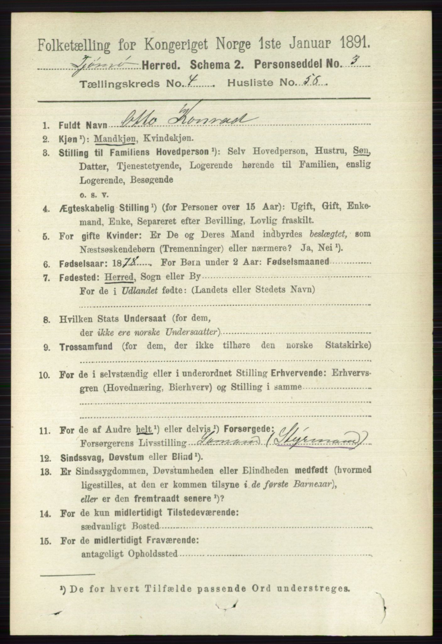 RA, 1891 census for 0723 Tjøme, 1891, p. 1596