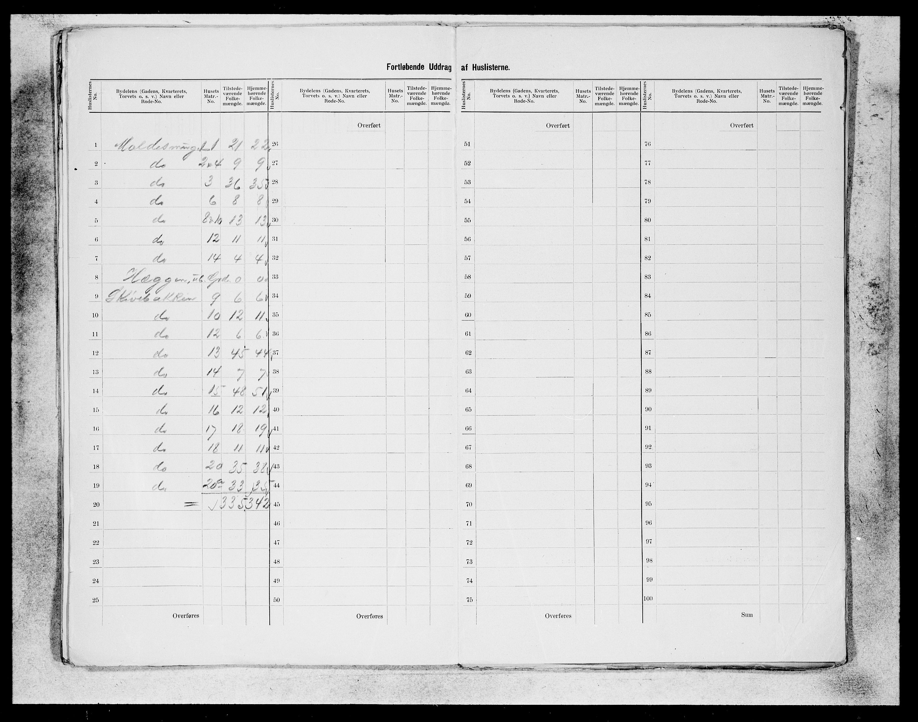 SAB, 1900 census for Bergen, 1900, p. 207