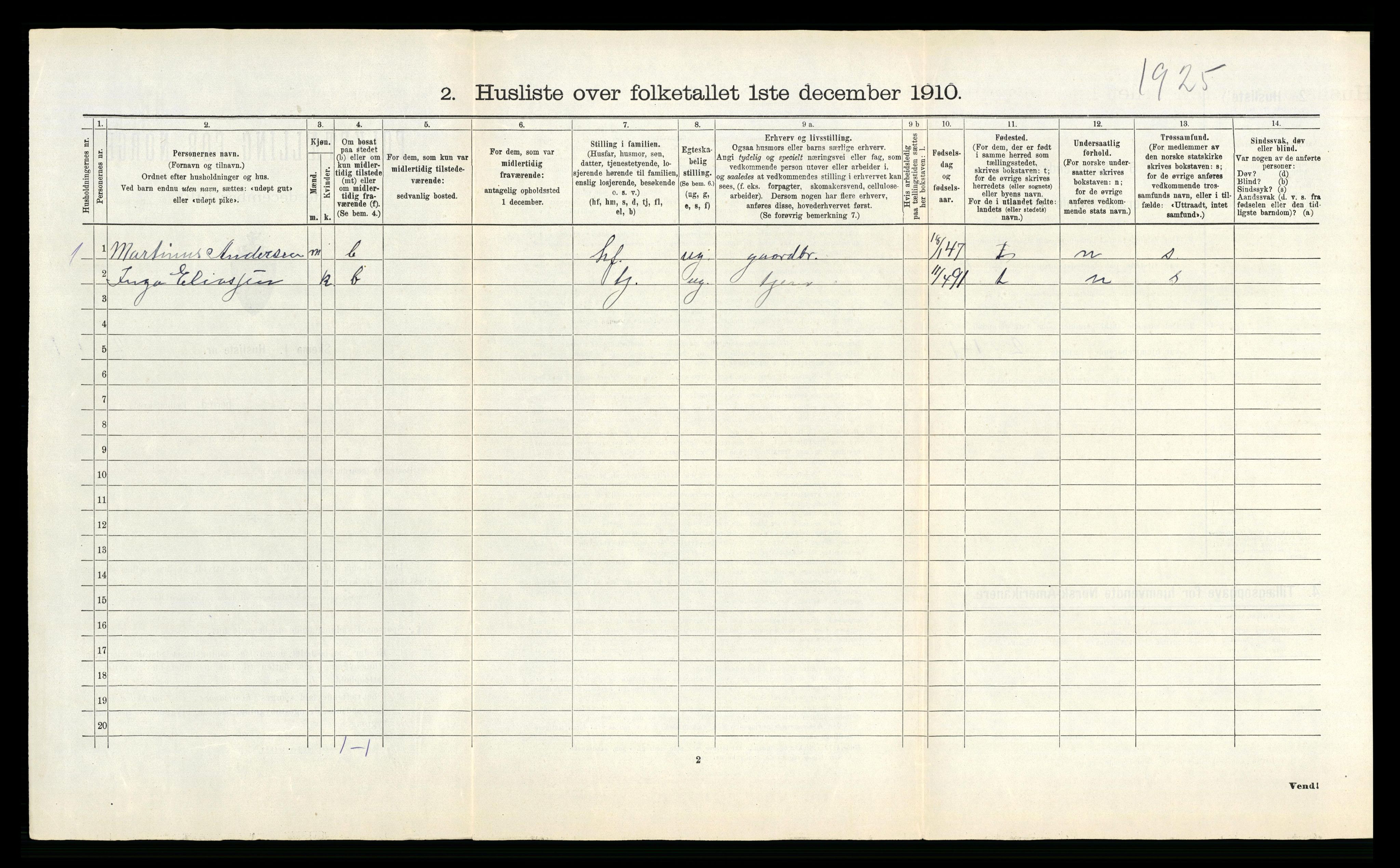 RA, 1910 census for Hemnes, 1910, p. 791