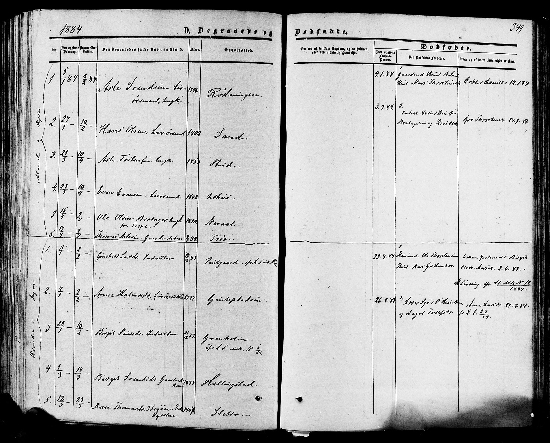 Hol kirkebøker, SAKO/A-227/F/Fa/L0002: Parish register (official) no. I 2, 1870-1886, p. 349