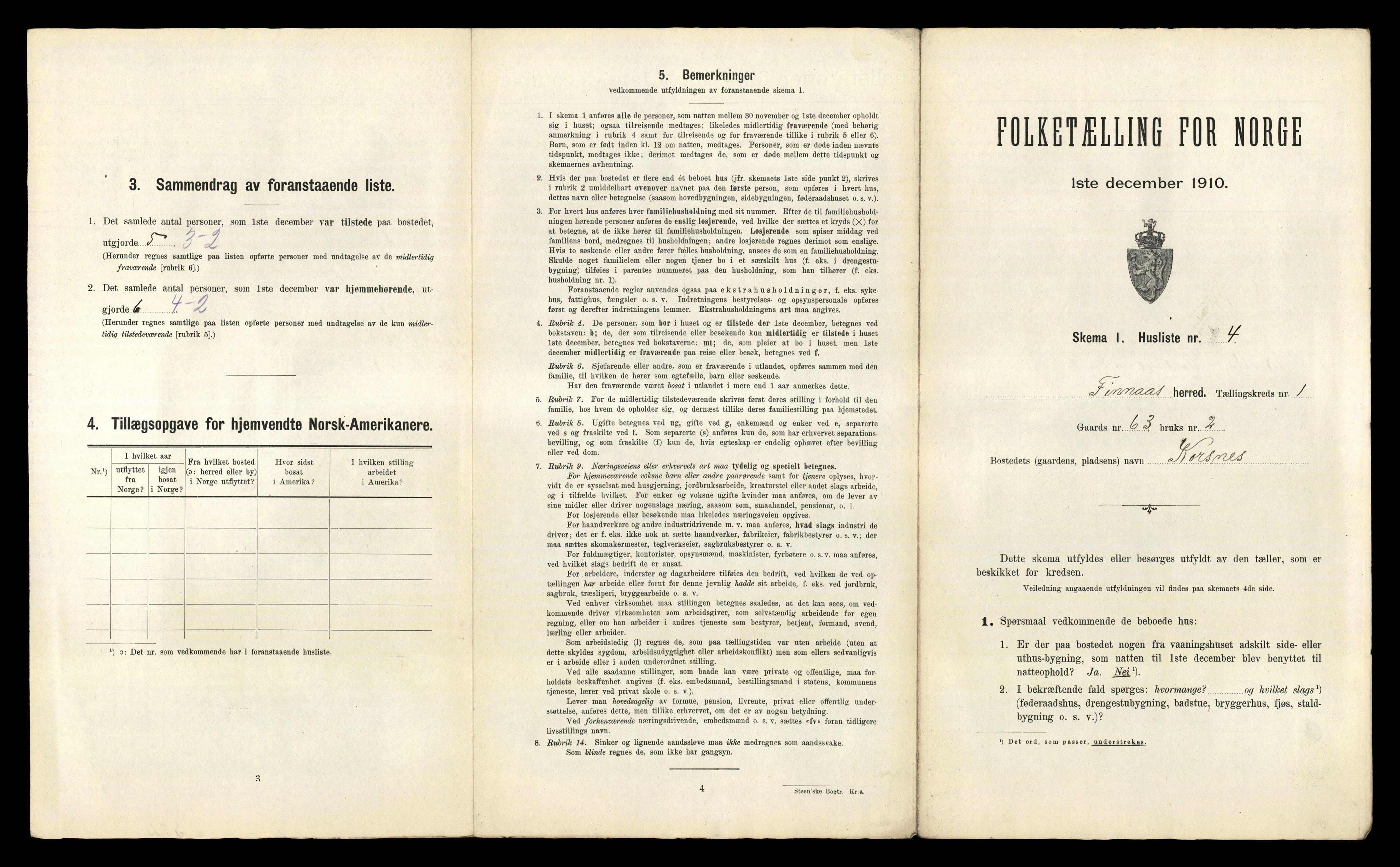 RA, 1910 census for Finnås, 1910, p. 66