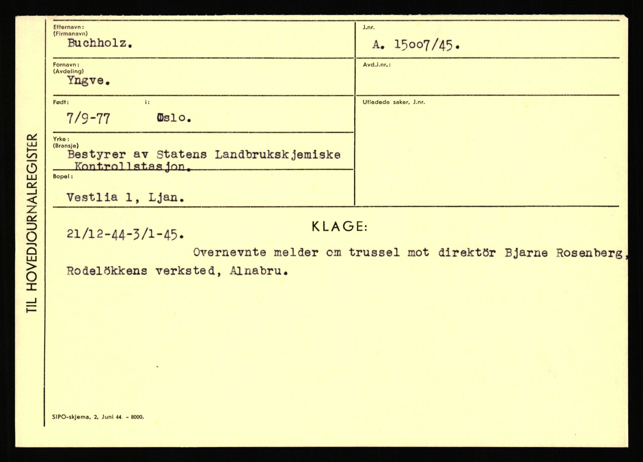 Statspolitiet - Hovedkontoret / Osloavdelingen, AV/RA-S-1329/C/Ca/L0003: Brechan - Eichinger	, 1943-1945, p. 989