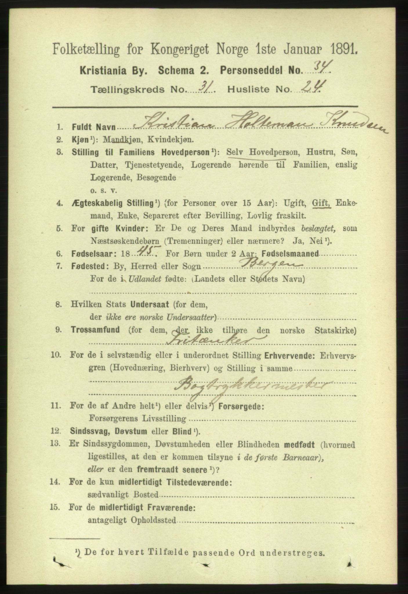 RA, 1891 census for 0301 Kristiania, 1891, p. 16695