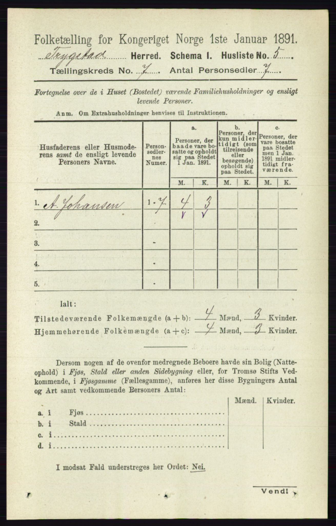 RA, 1891 Census for 0122 Trøgstad, 1891, p. 2845