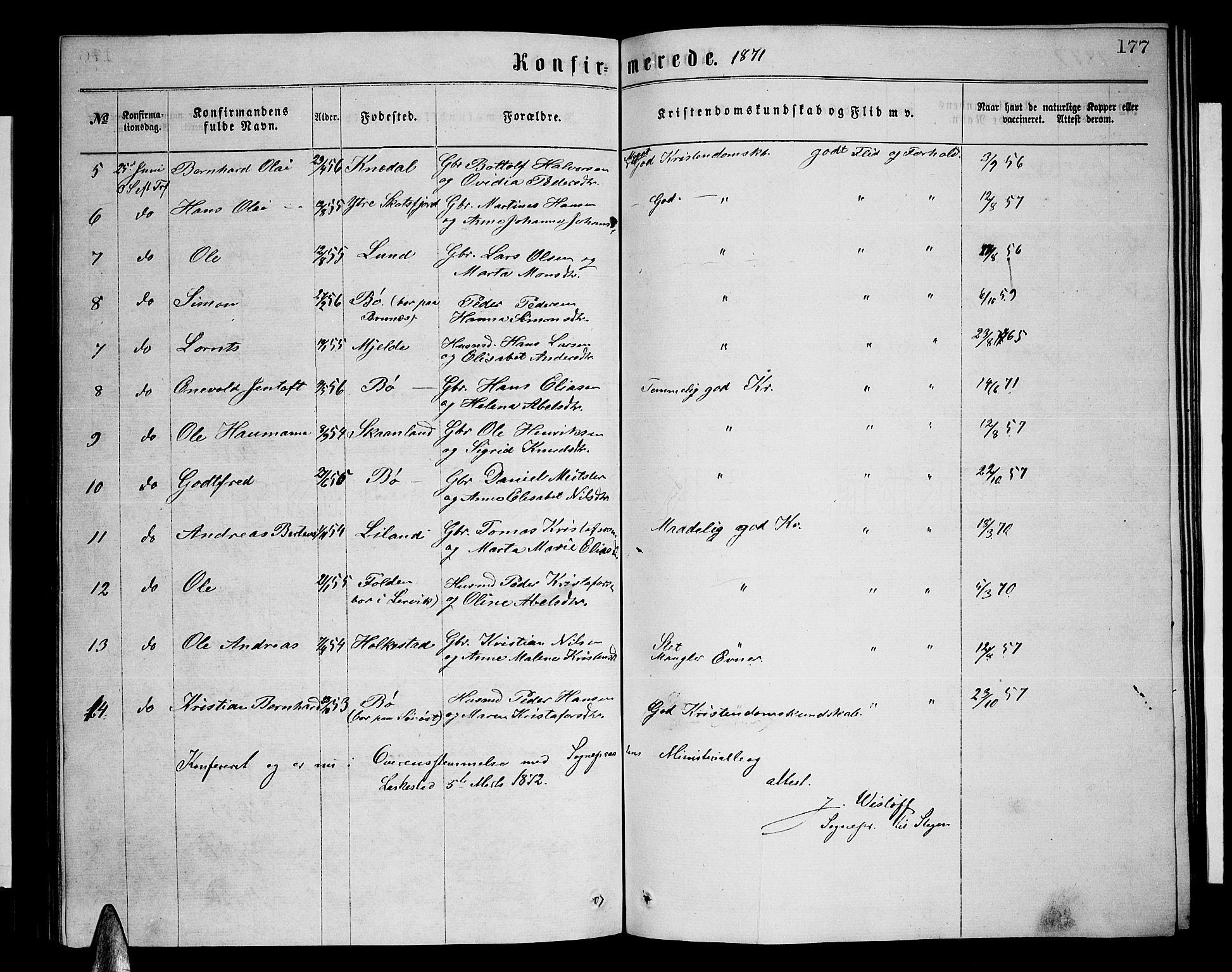 Ministerialprotokoller, klokkerbøker og fødselsregistre - Nordland, SAT/A-1459/855/L0815: Parish register (copy) no. 855C04, 1865-1878, p. 177
