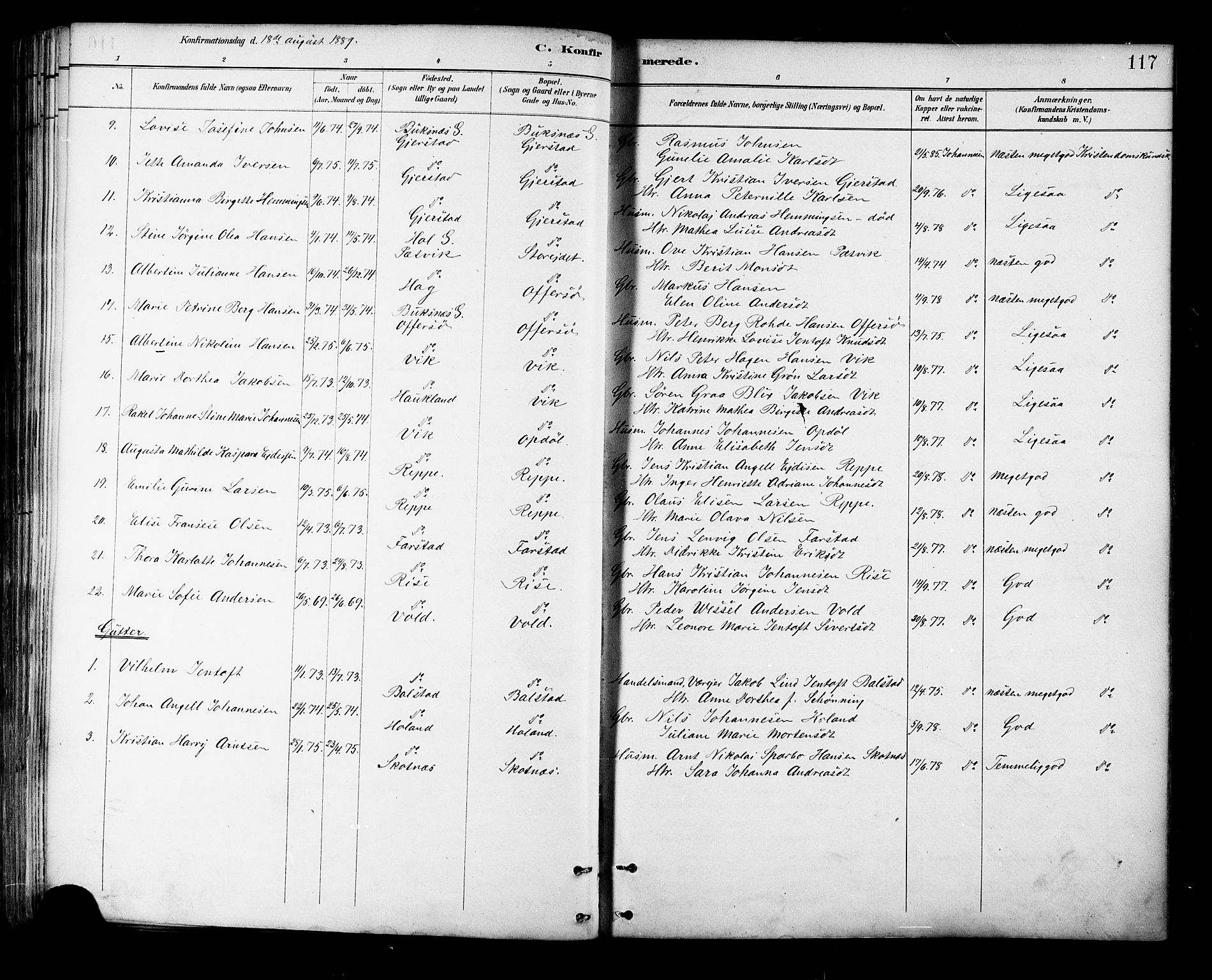 Ministerialprotokoller, klokkerbøker og fødselsregistre - Nordland, AV/SAT-A-1459/881/L1167: Parish register (copy) no. 881C04, 1886-1899, p. 117